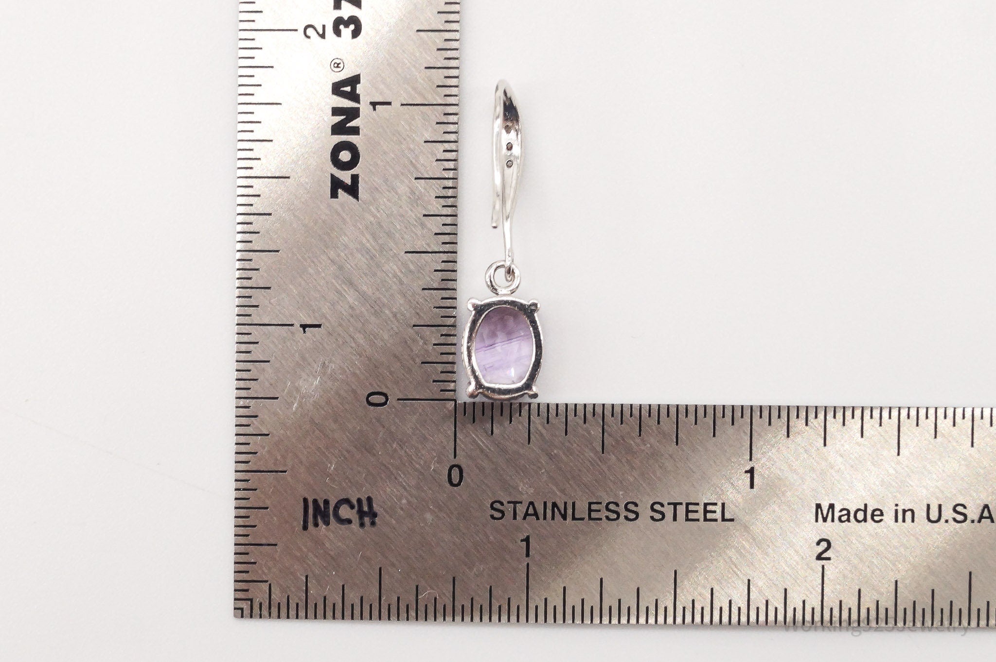 Vintage Designer RJC Amethyst Cubic Zirconia Sterling Silver Earrings