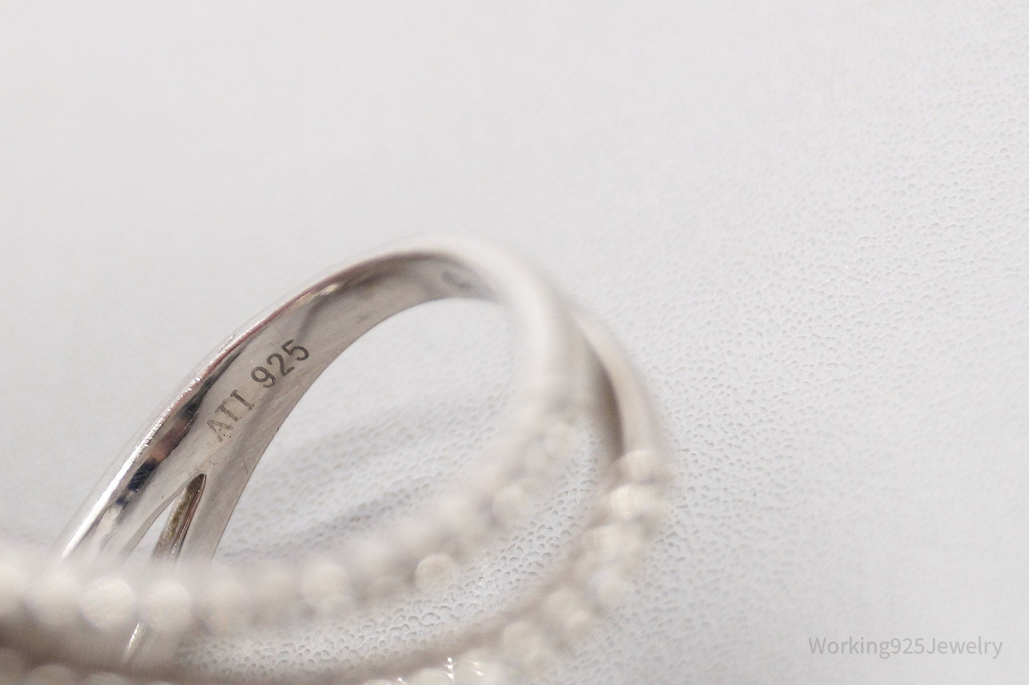 Vintage ATI Cubic Zirconia Sterling Silver Ring - Size 8.5