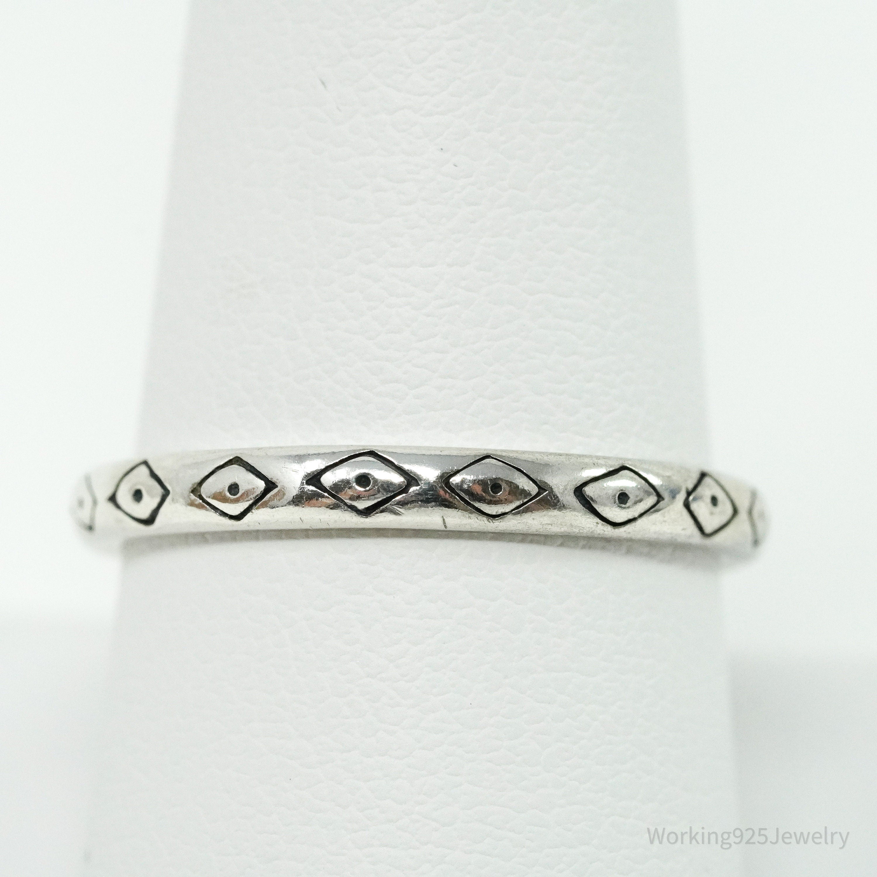 Vintage Native Designer Carolyn Pollack Sterling Silver Band Ring - Size 9.25