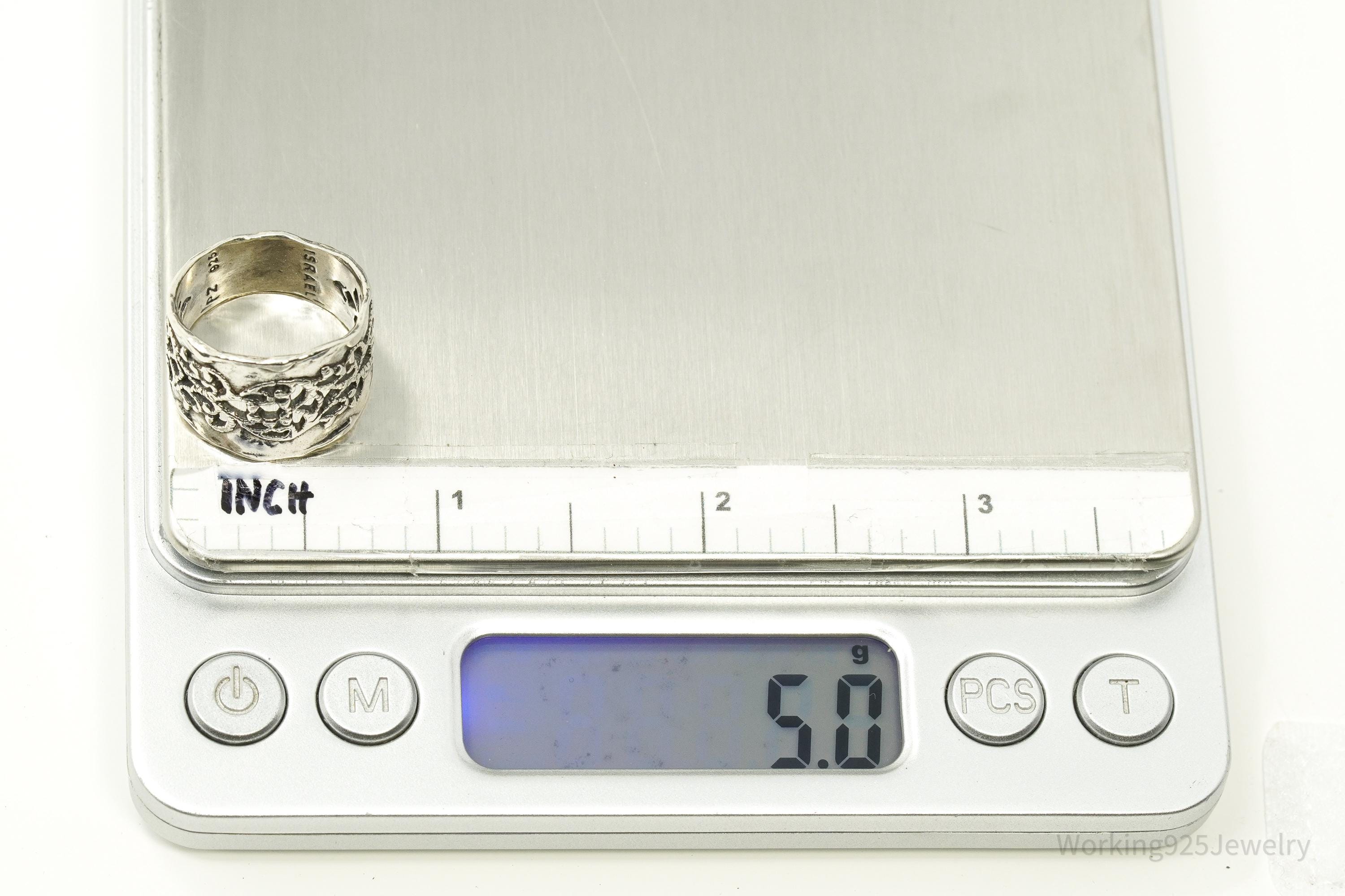 Vintage Designer Paz PZ Israel Sterling Silver Ring - Size 7