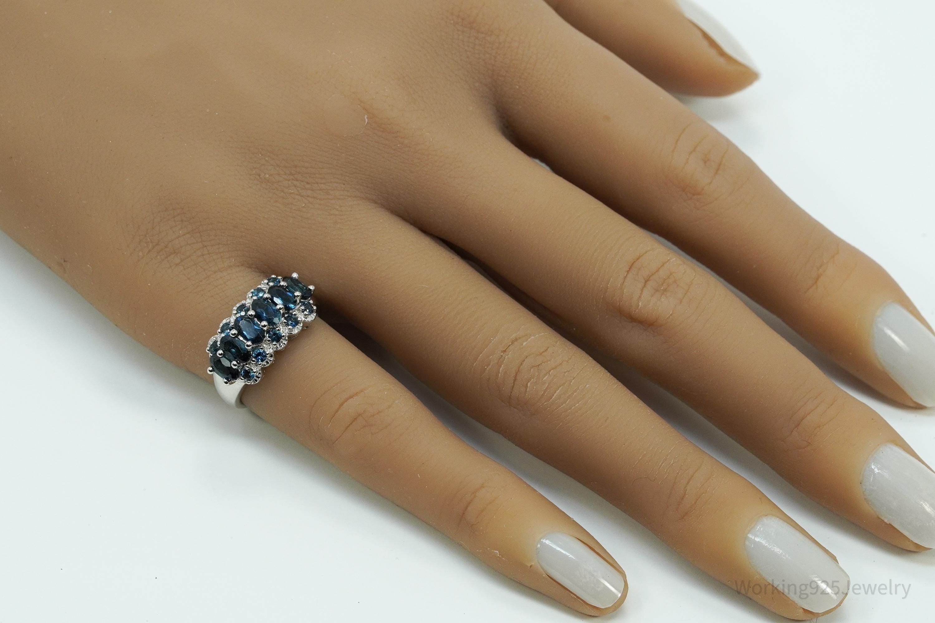 Vintage London Blue Topaz Sterling Silver Ring - Size 5.25