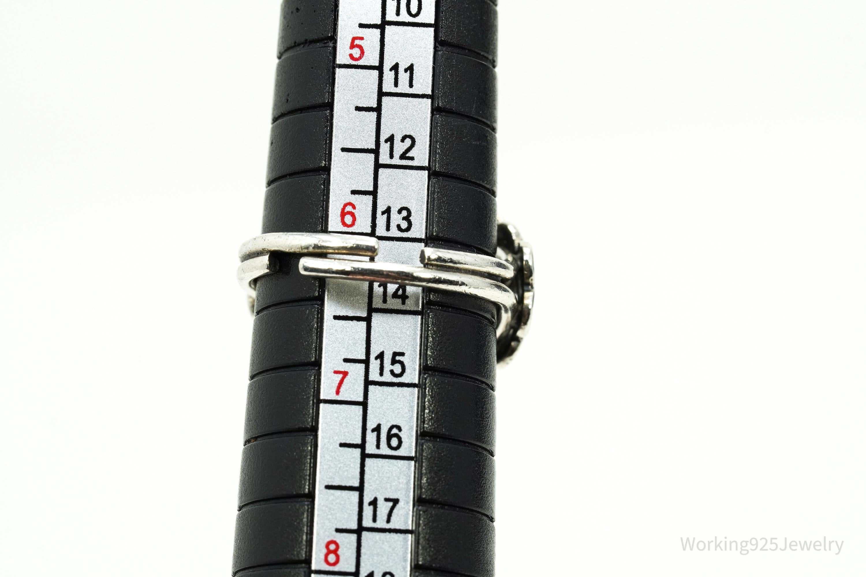 Vintage Designer Beau Filigree Sterling Silver Ring - Adjustable Size 6.25