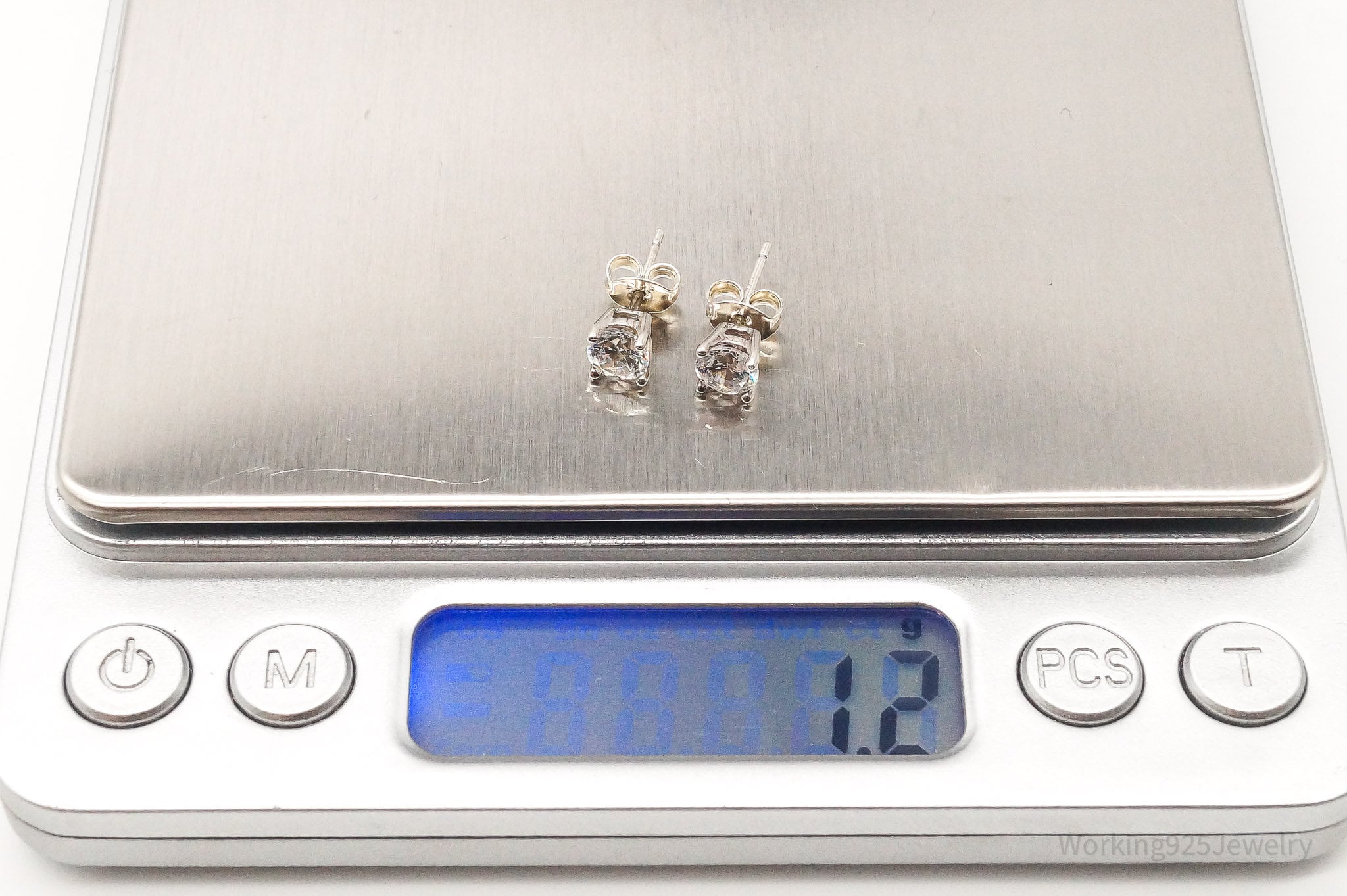 Vintage Cubic Zirconia Sterling Silver Earrings