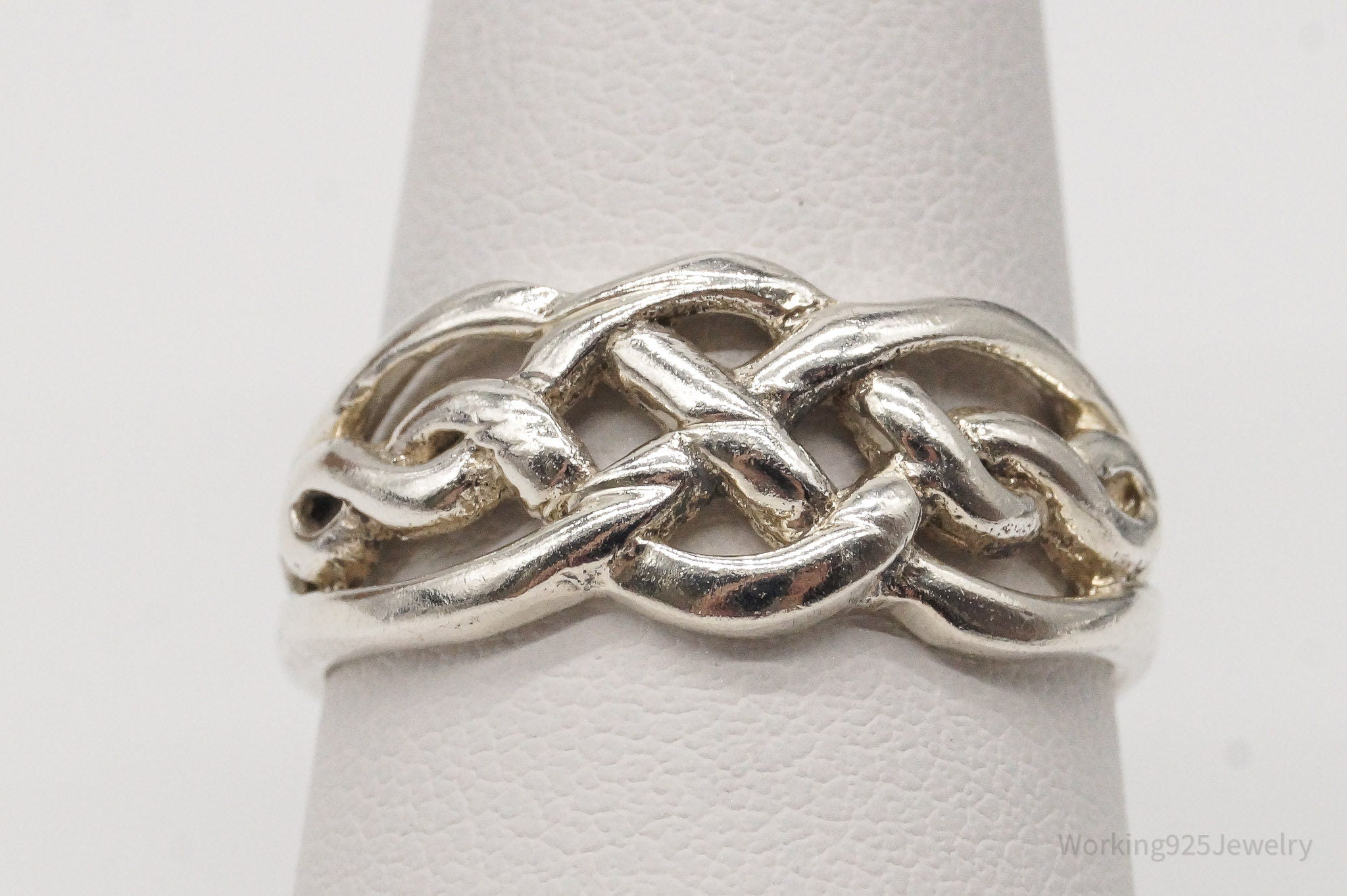 Vintage Celtic Knot Sterling Silver Ring - Size 8.5