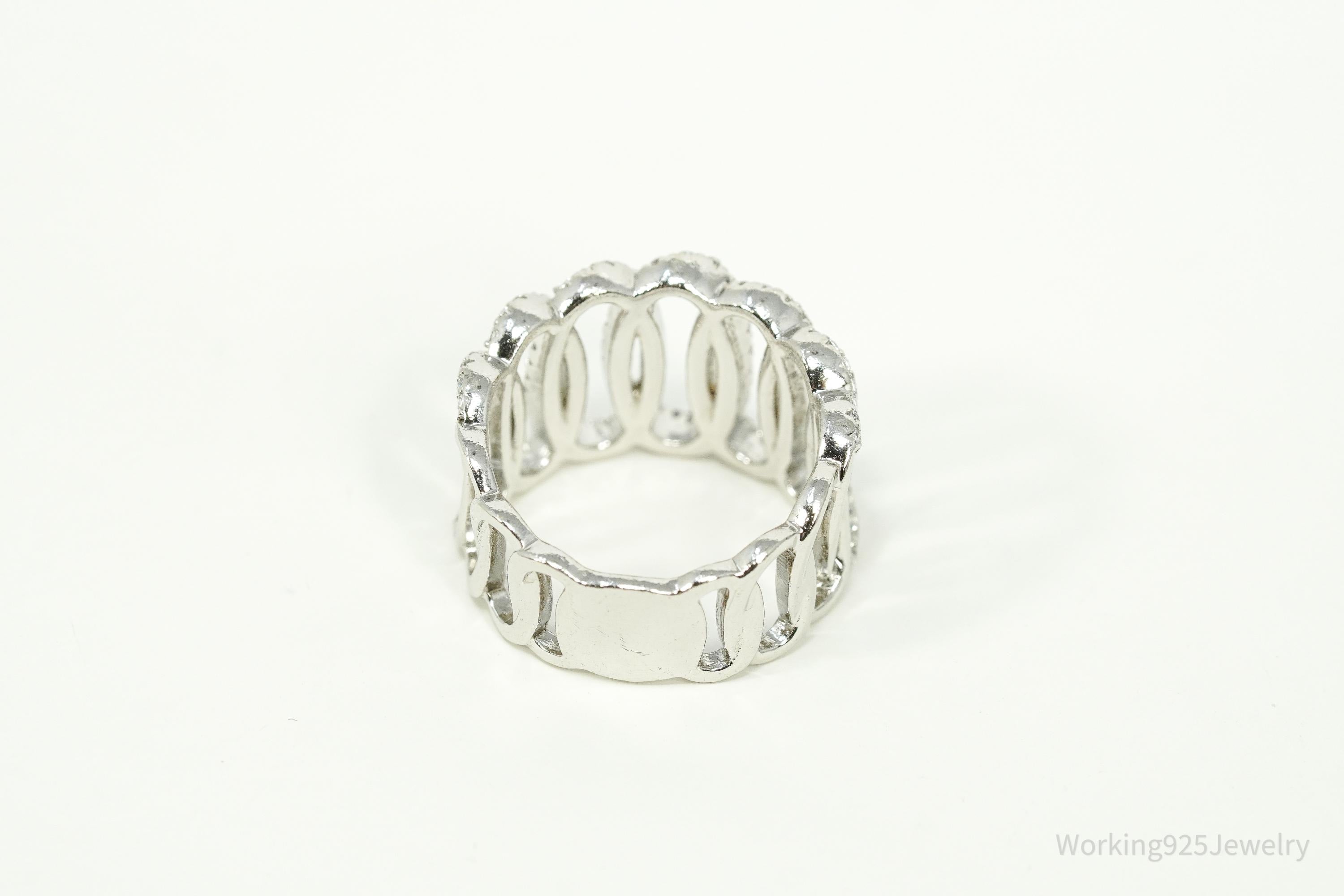 Vintage Cubic Zirconia Sterling Silver Ring - Size 6