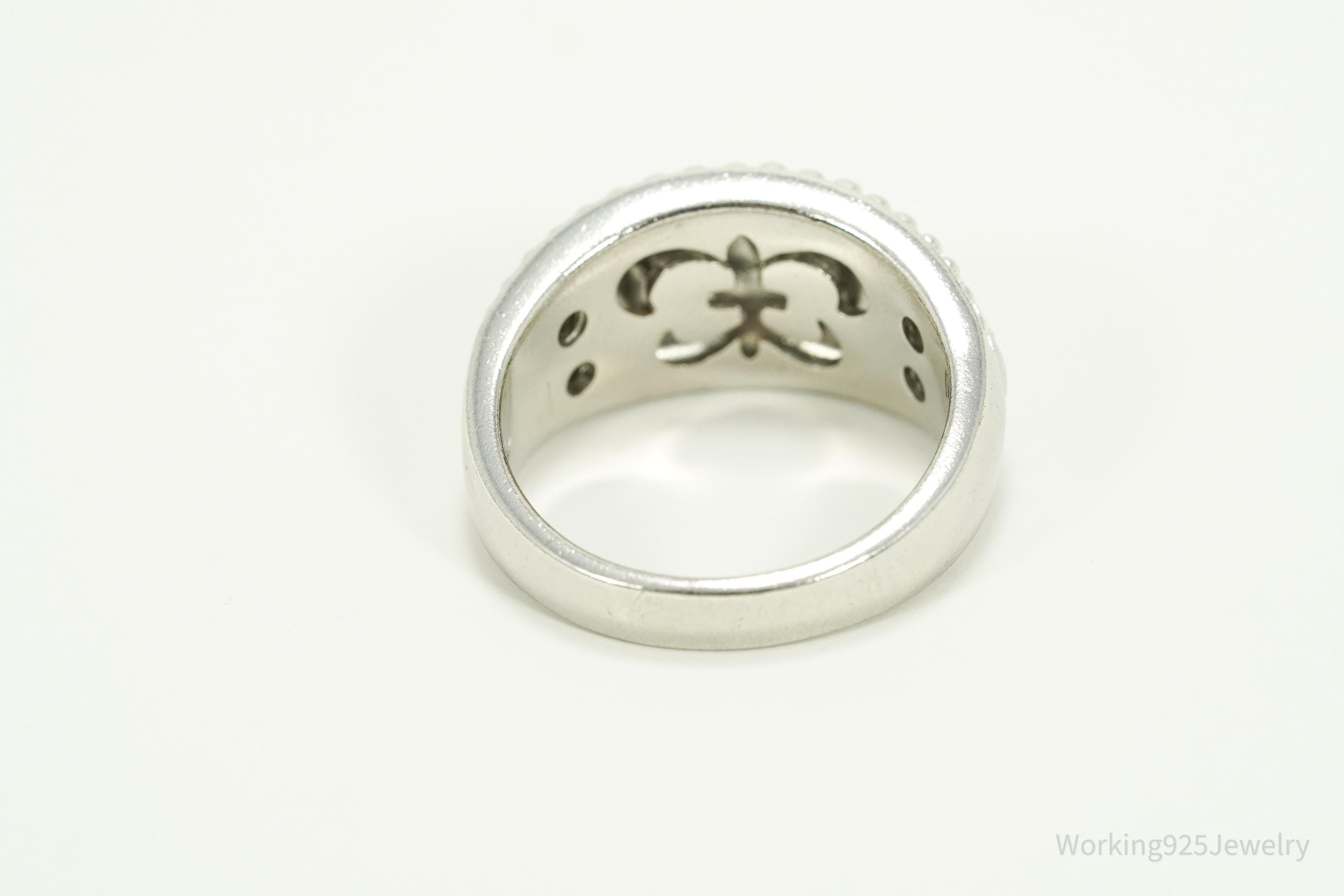 Vintage Designer Judith Ripka Sterling Silver Band Ring - Size 10