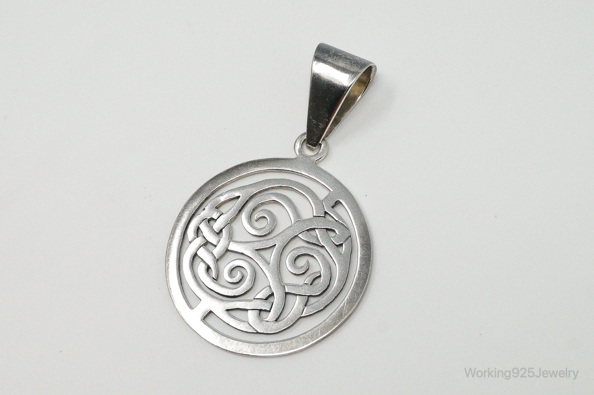 Vintage Retired Silpada Celtic Triskele Knot Sterling Silver Necklace Pendant