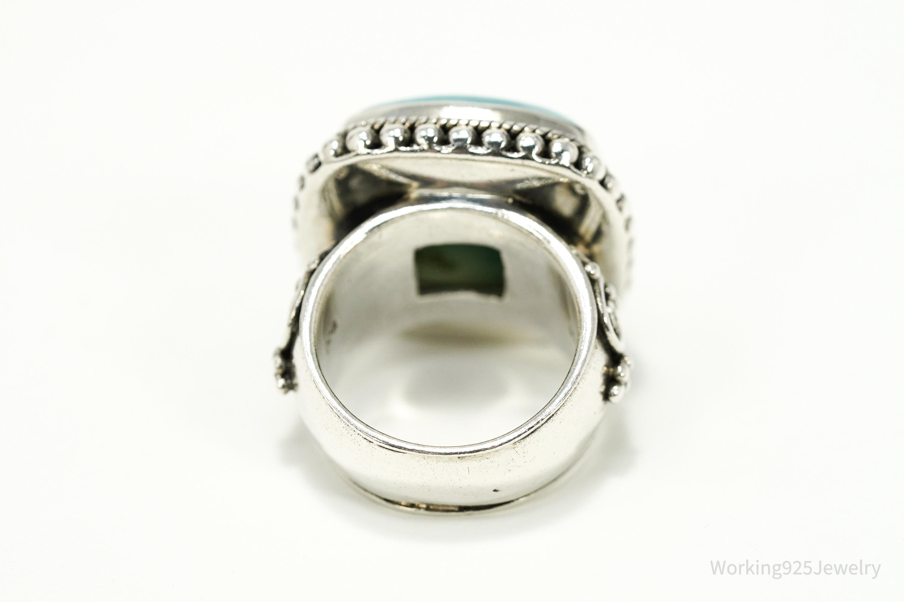 Vintage Samuel J Benham BJC Blue Larimar Sterling Silver Ring - Size 6.25