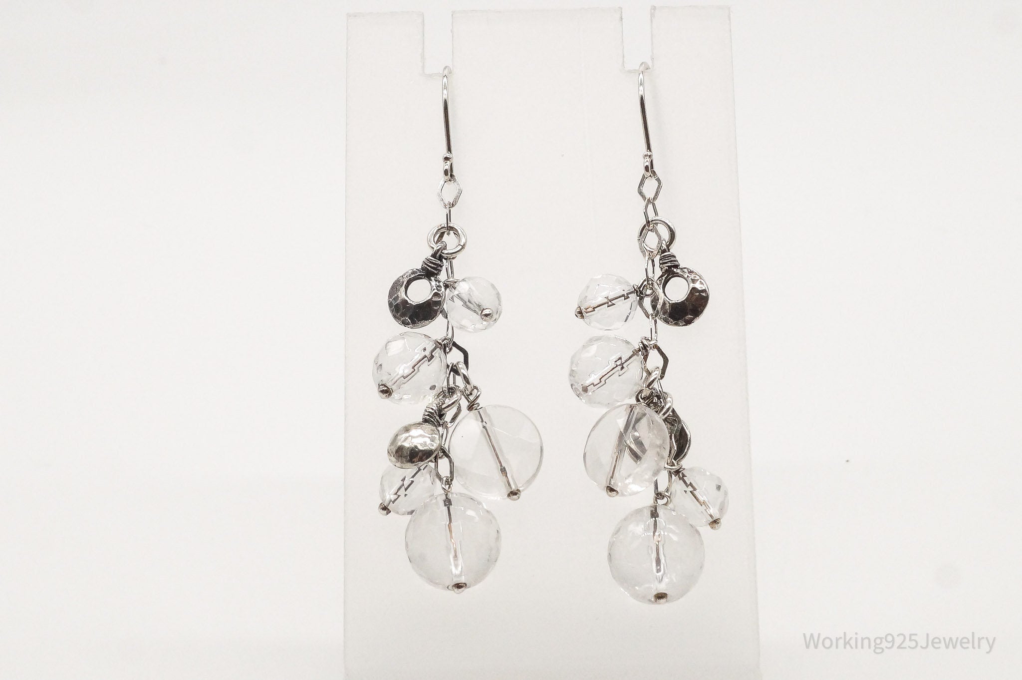 Vintage Crystal Quartz Sterling Silver Earrings