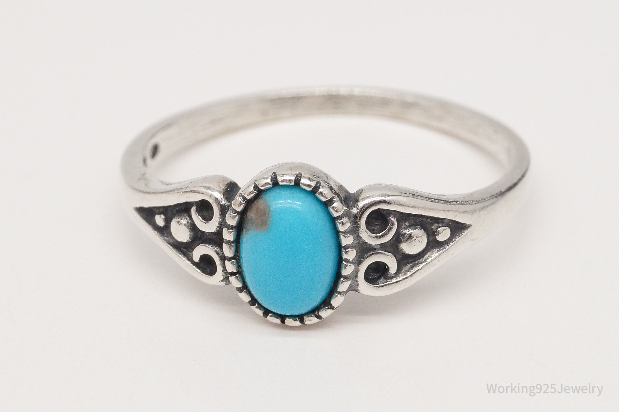 Vintage WMCO Turquoise Sterling Silver Ring - Size 10.25