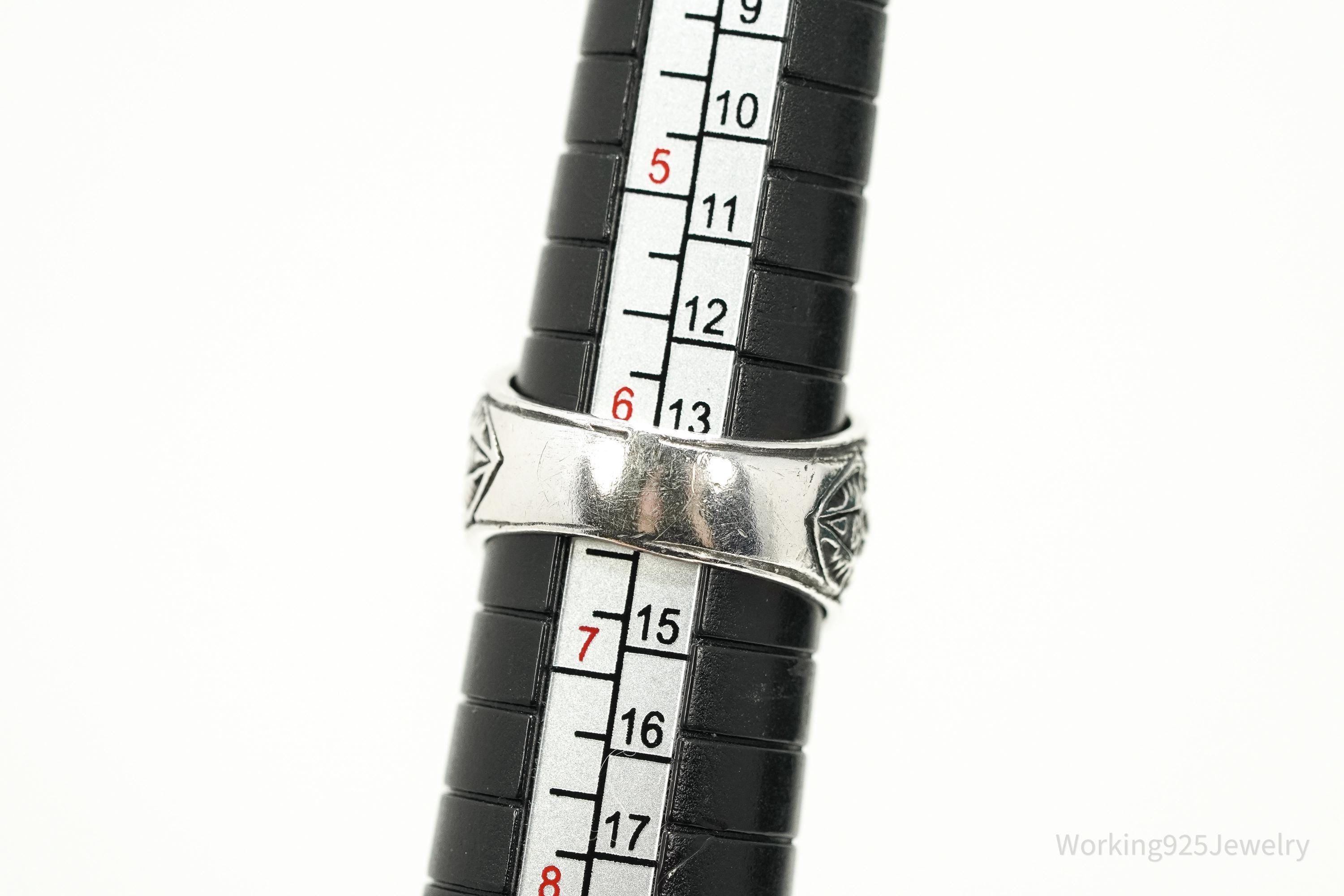 Vintage Blue Lapis Lazuli Lion Head Sterling Silver Ring - Size 6.5