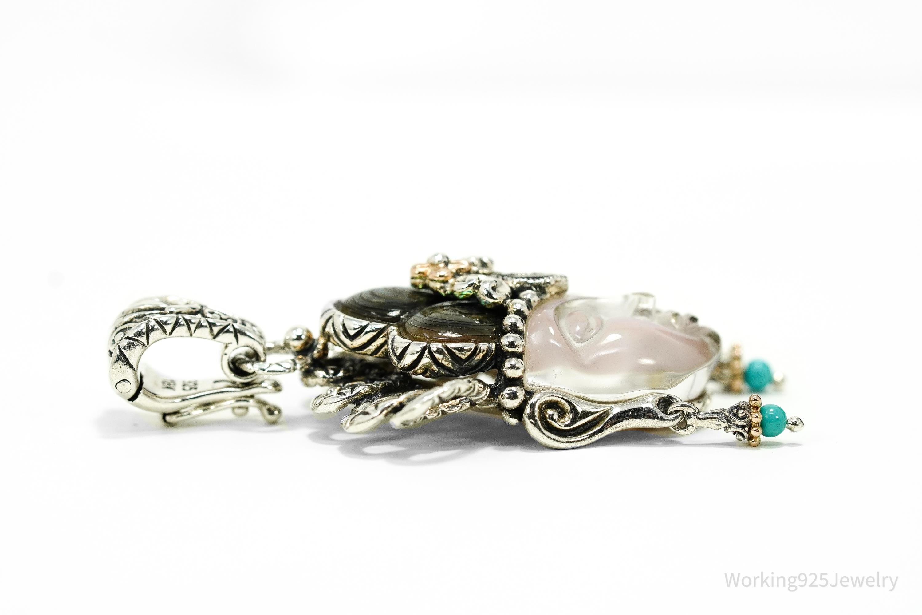 Barbara Bixby Goddess of Compassion Quan Yin 18K Gold Sterling Silver Pendant