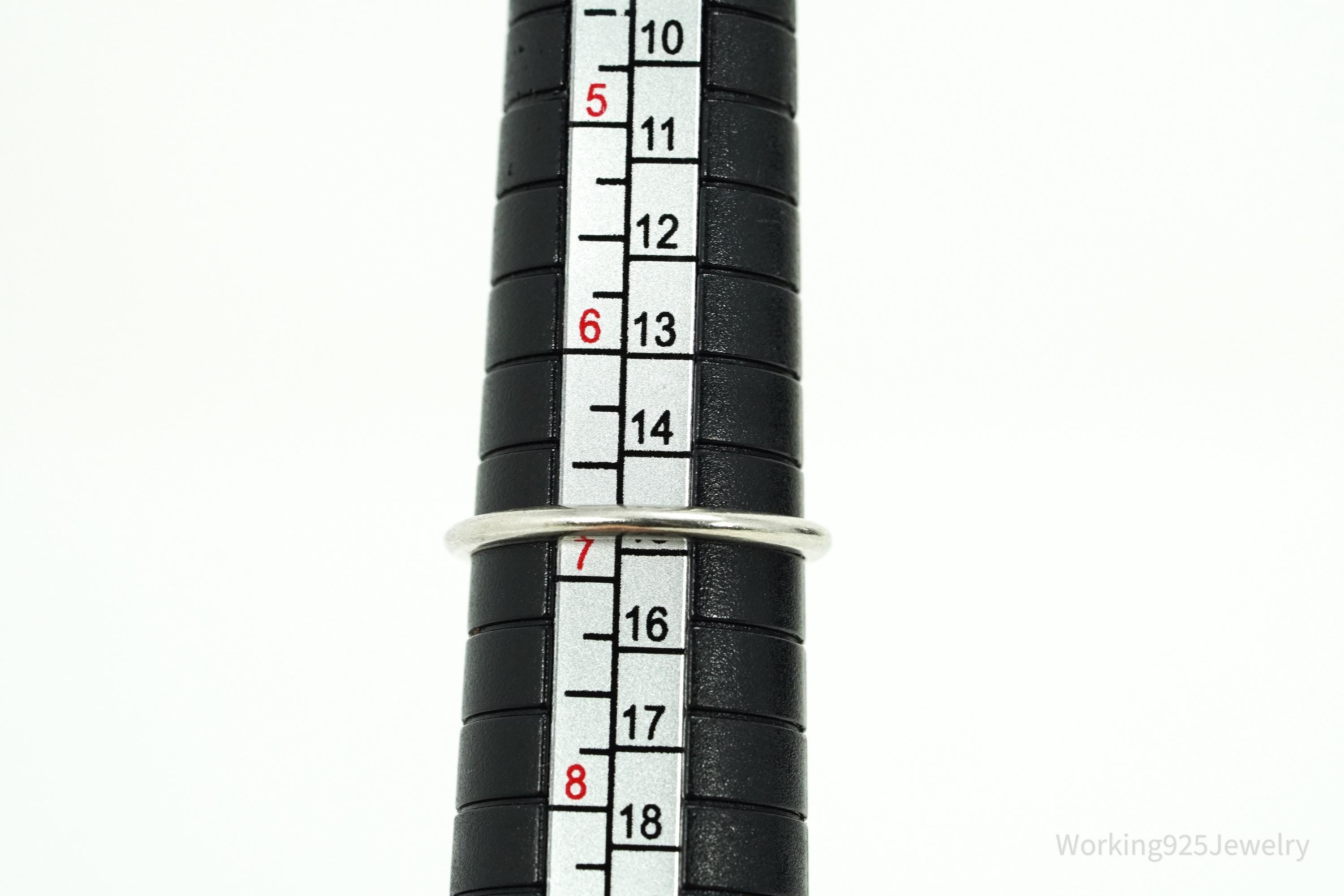 Antique Uncas MFG Co Rhinestone Sterling Silver Ring - Size 6.75