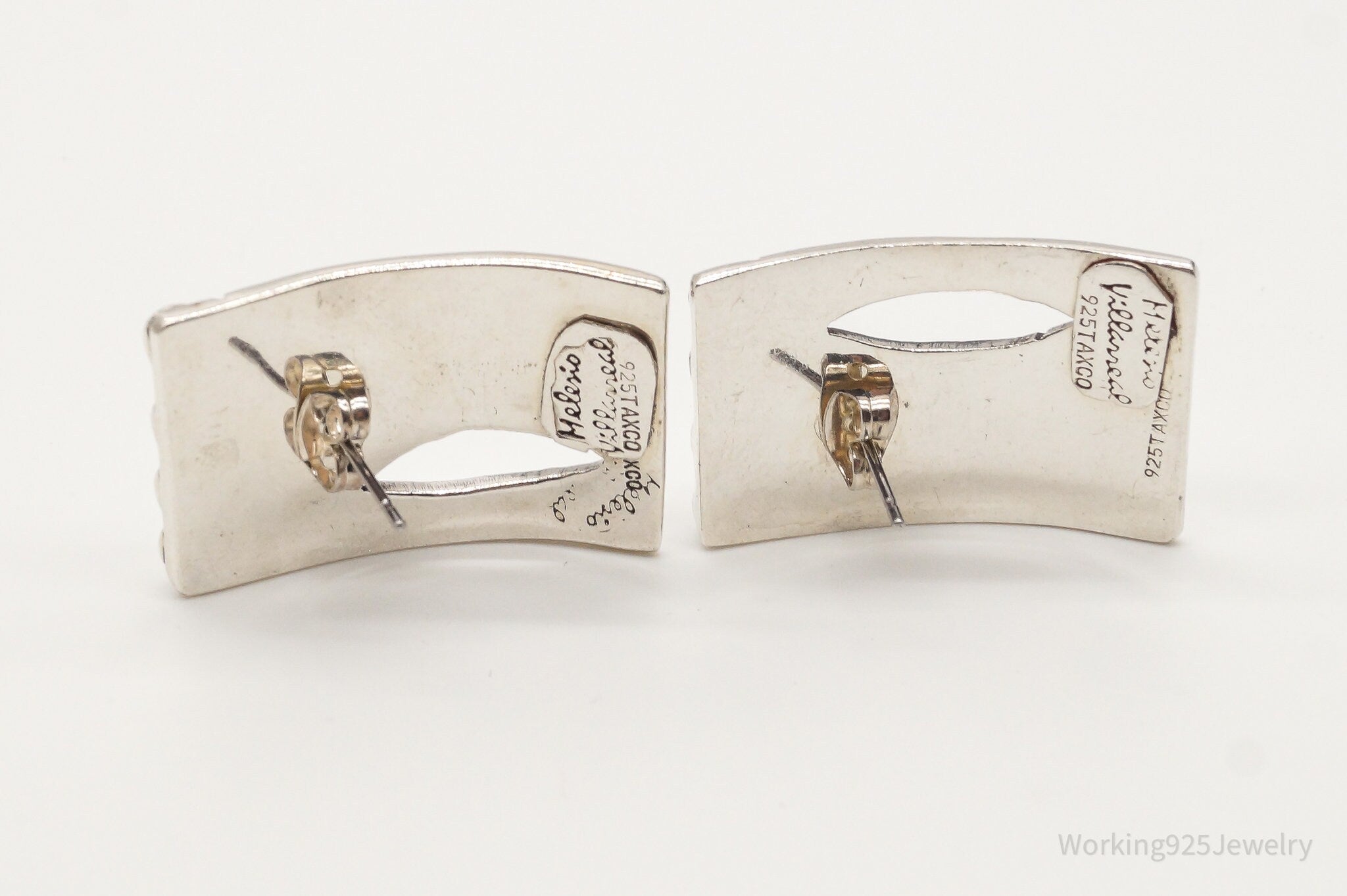 RARE Vintage Mexico Modernist Melesio Villarreal Sterling Silver Earrings