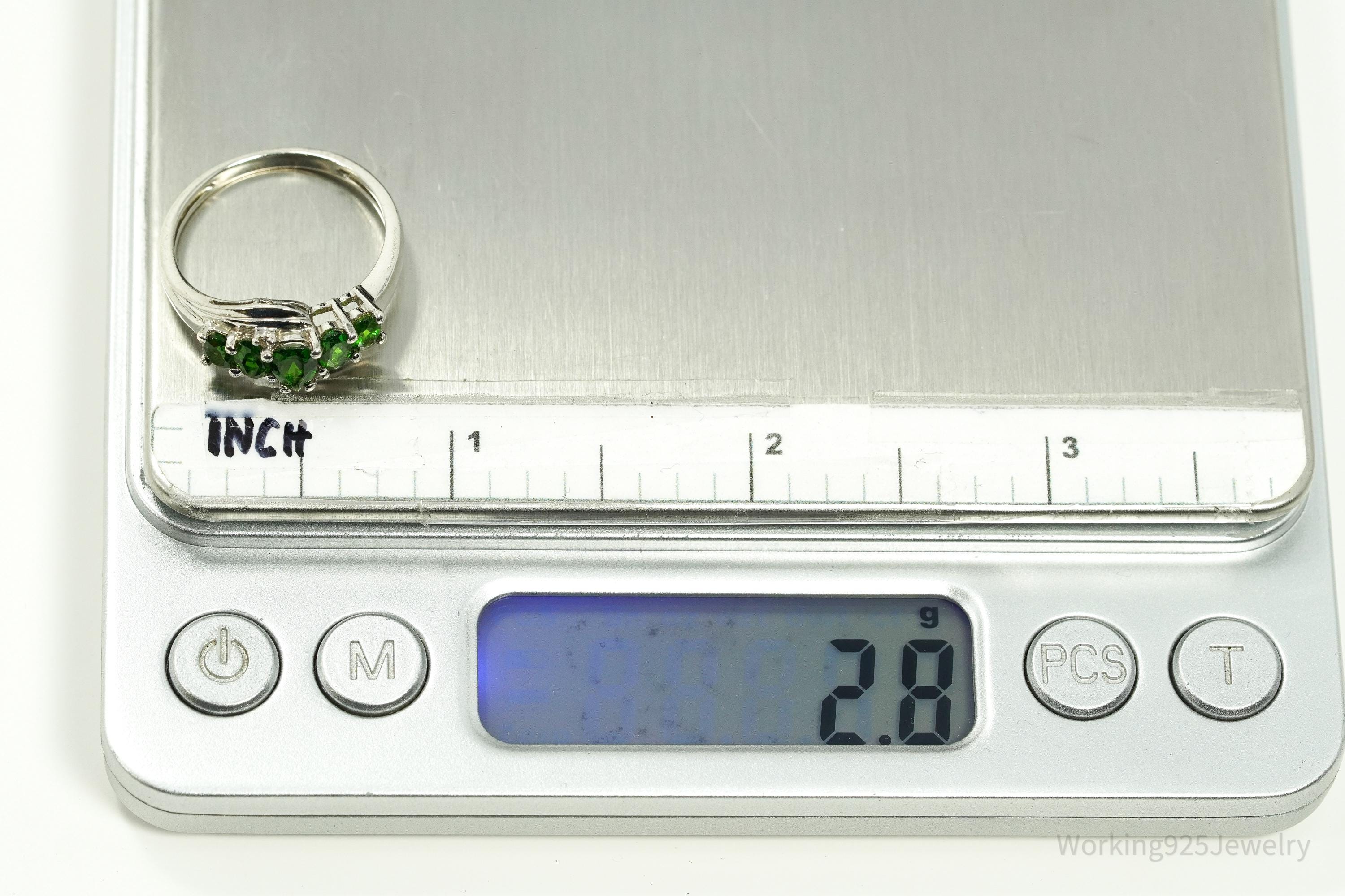 HT Green Chrome Diopside Sterling Silver Ring - Size 8