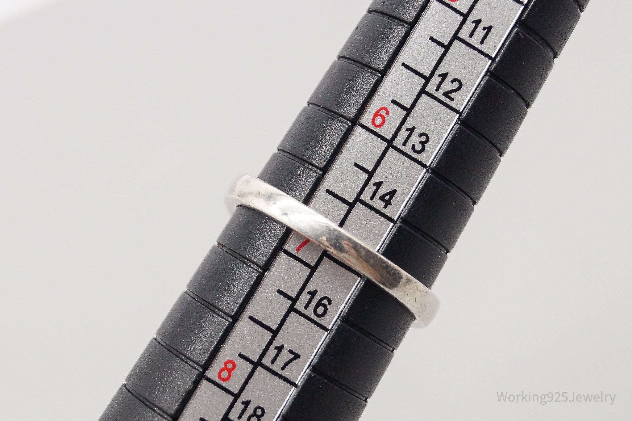 Vintage Lab Sapphire Cubic Zirconia Sterling Silver Ring - Size 6.75