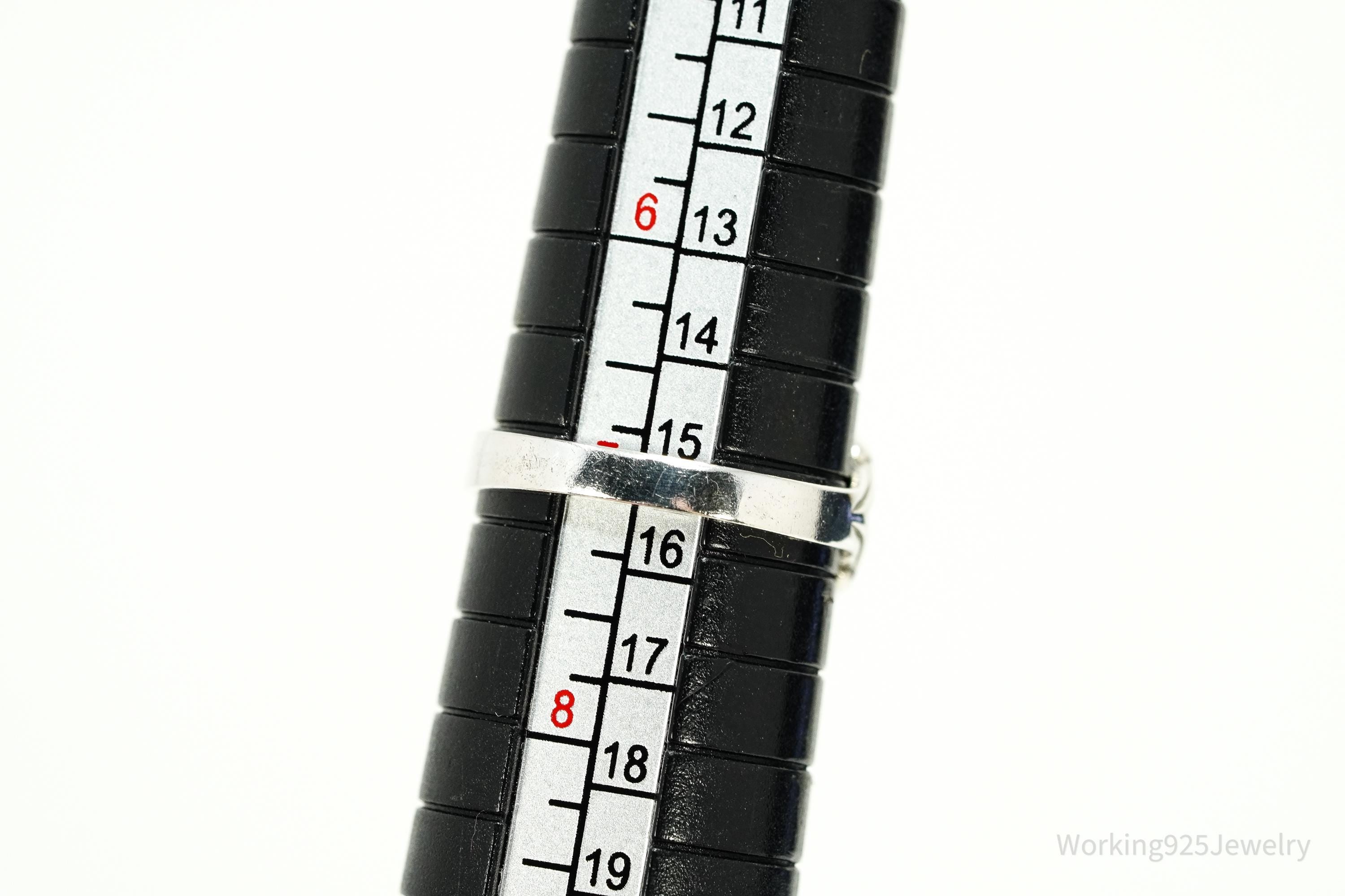 Vintage Designer Kabana Mother Of Pearl Sterling Silver Ring - Size 7