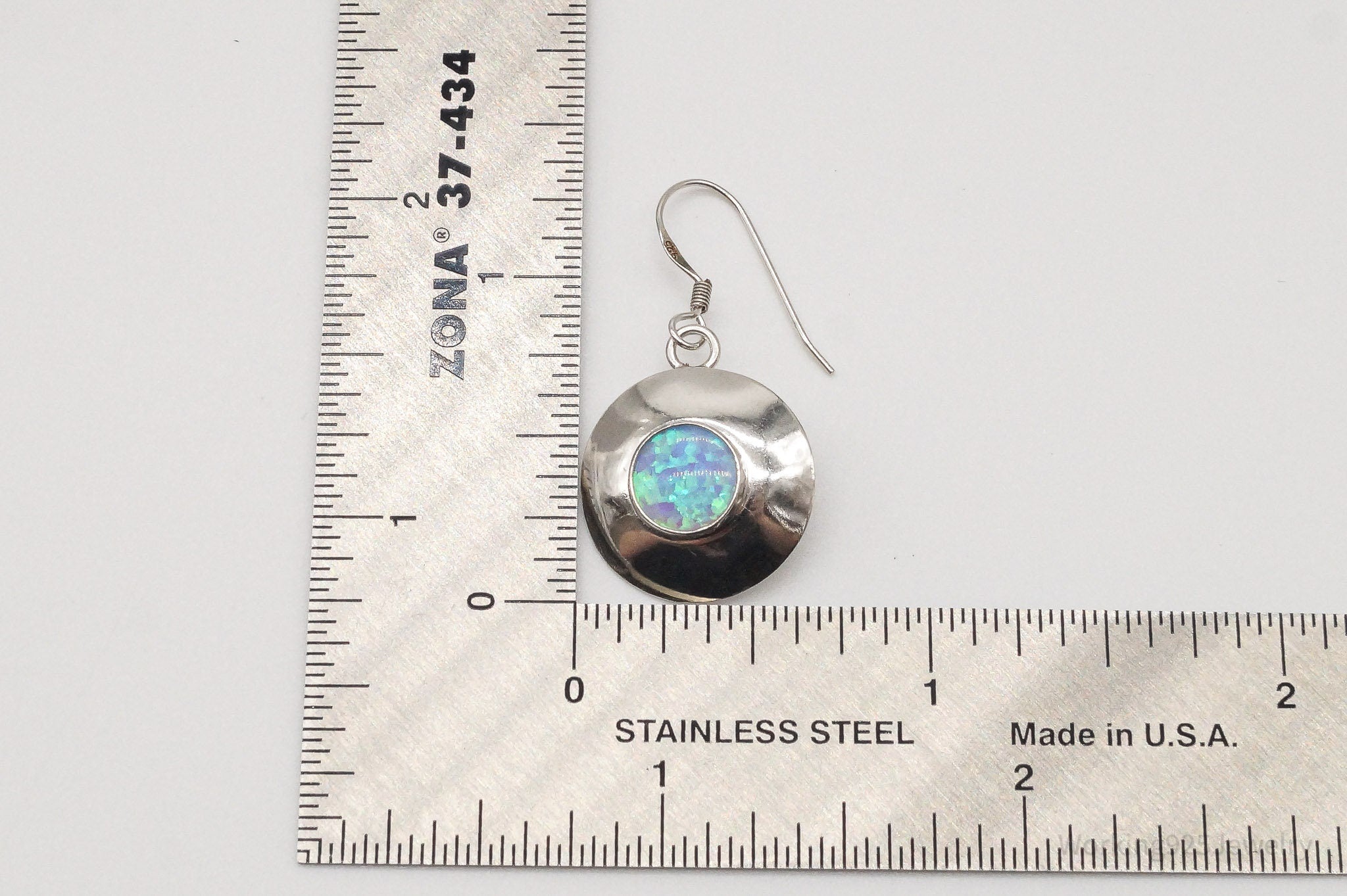 Vintage Blue Opal Sterling Silver Earrings