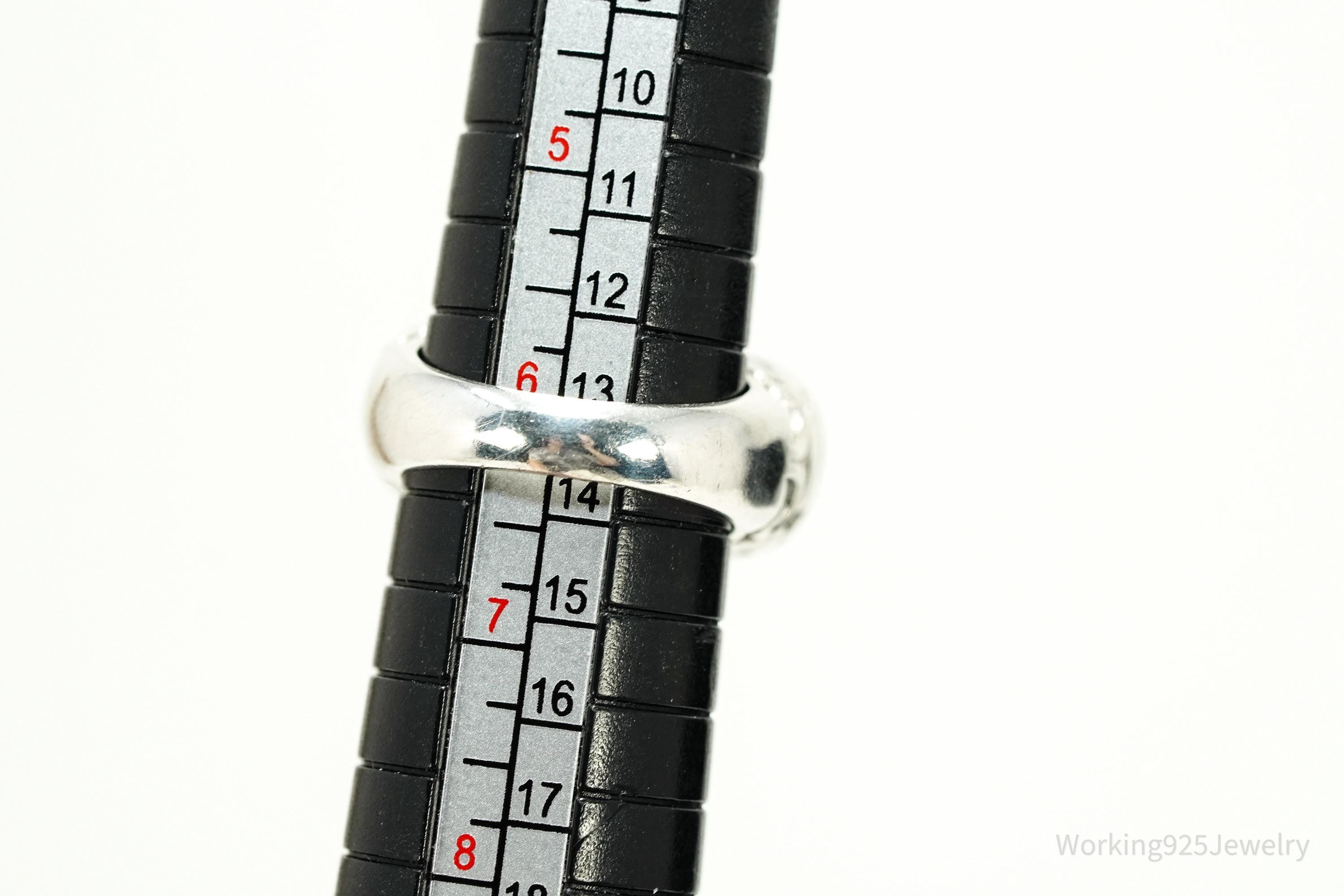 Vintage Lapis Lazuli Sterling Silver Ring Size 6.25