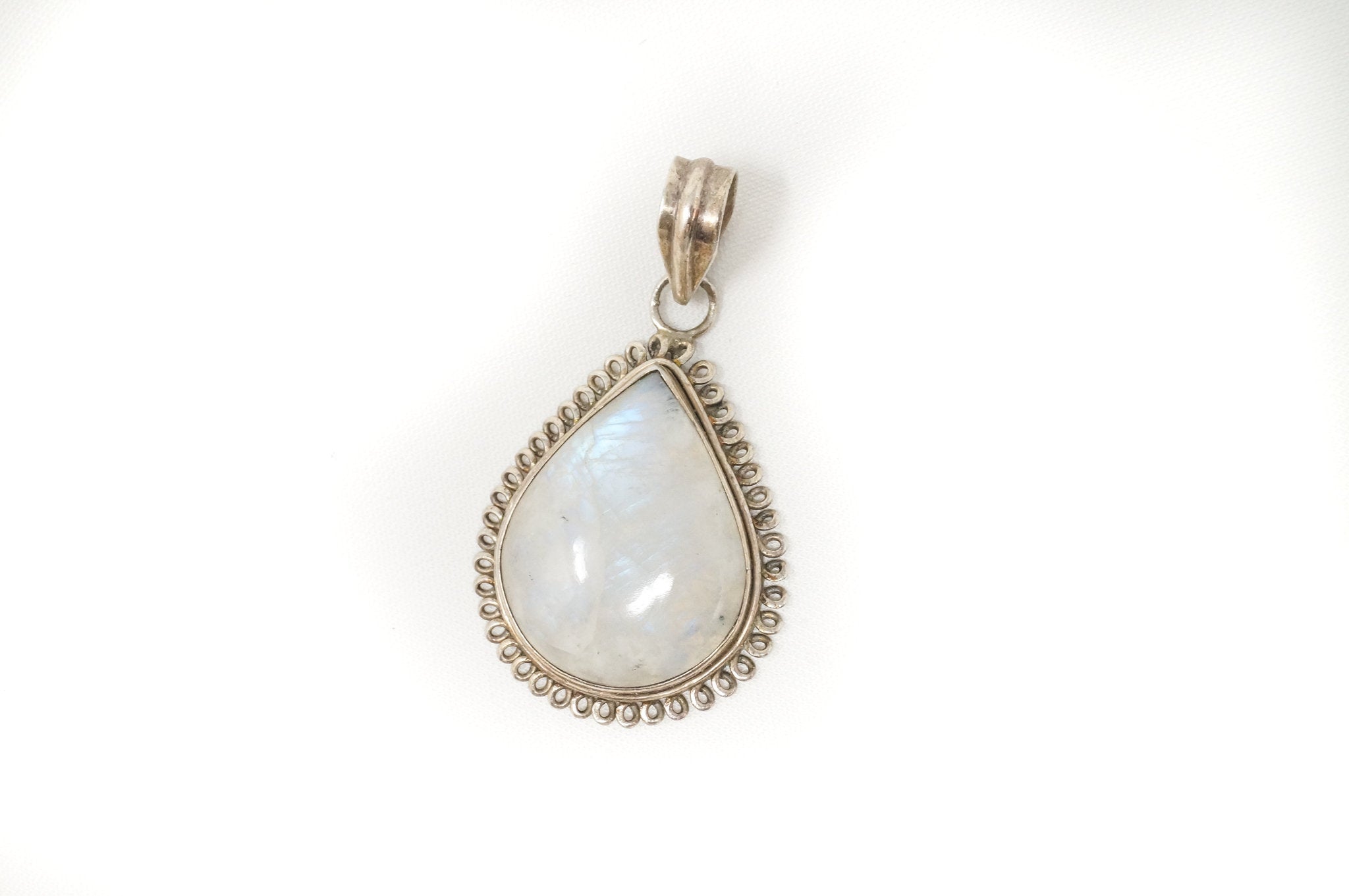 Vintage Moonstone Sterling Silver Southwestern Necklace Pendant