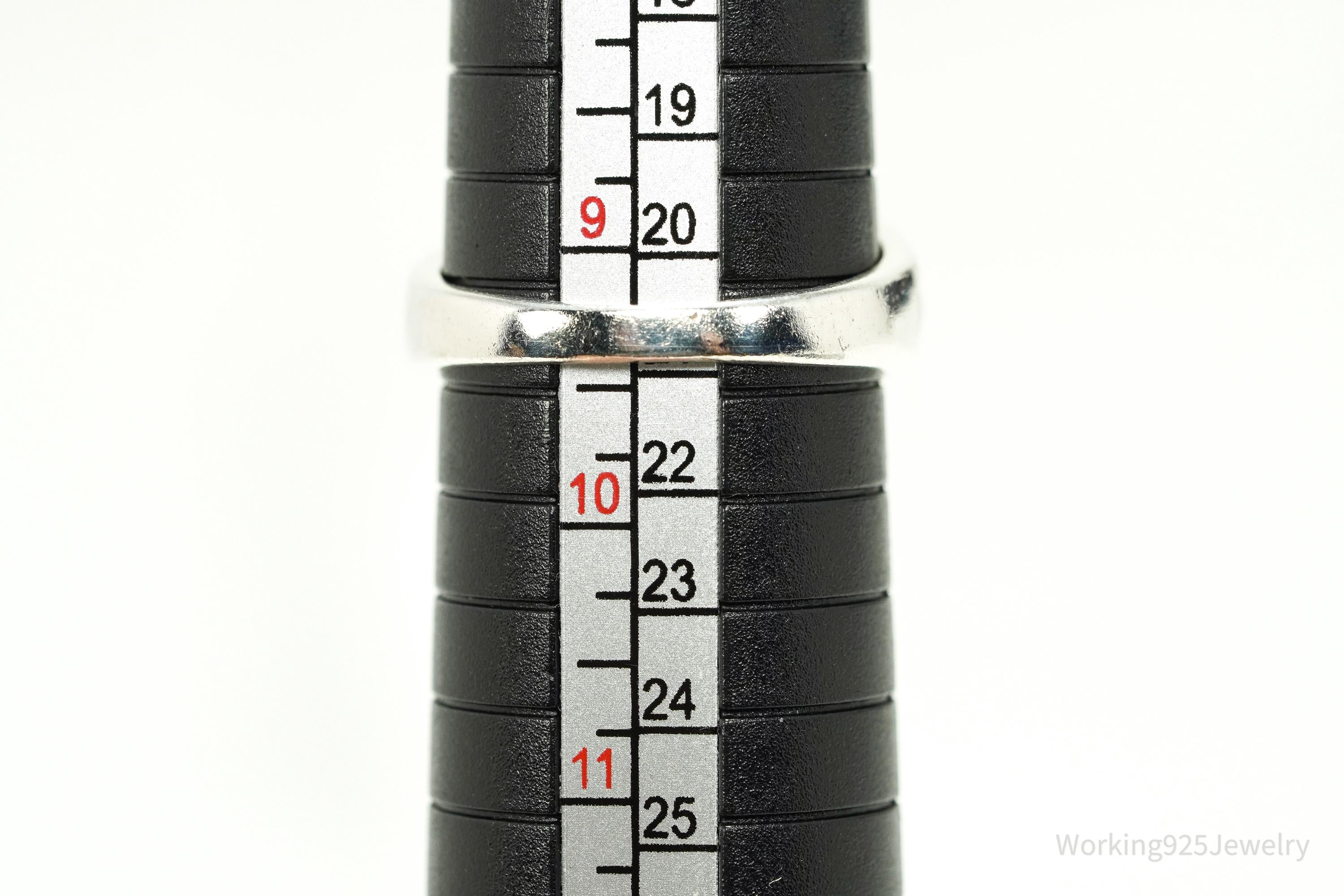 Vintage Blue Sapphire Sterling Silver Ring - Size 9.25