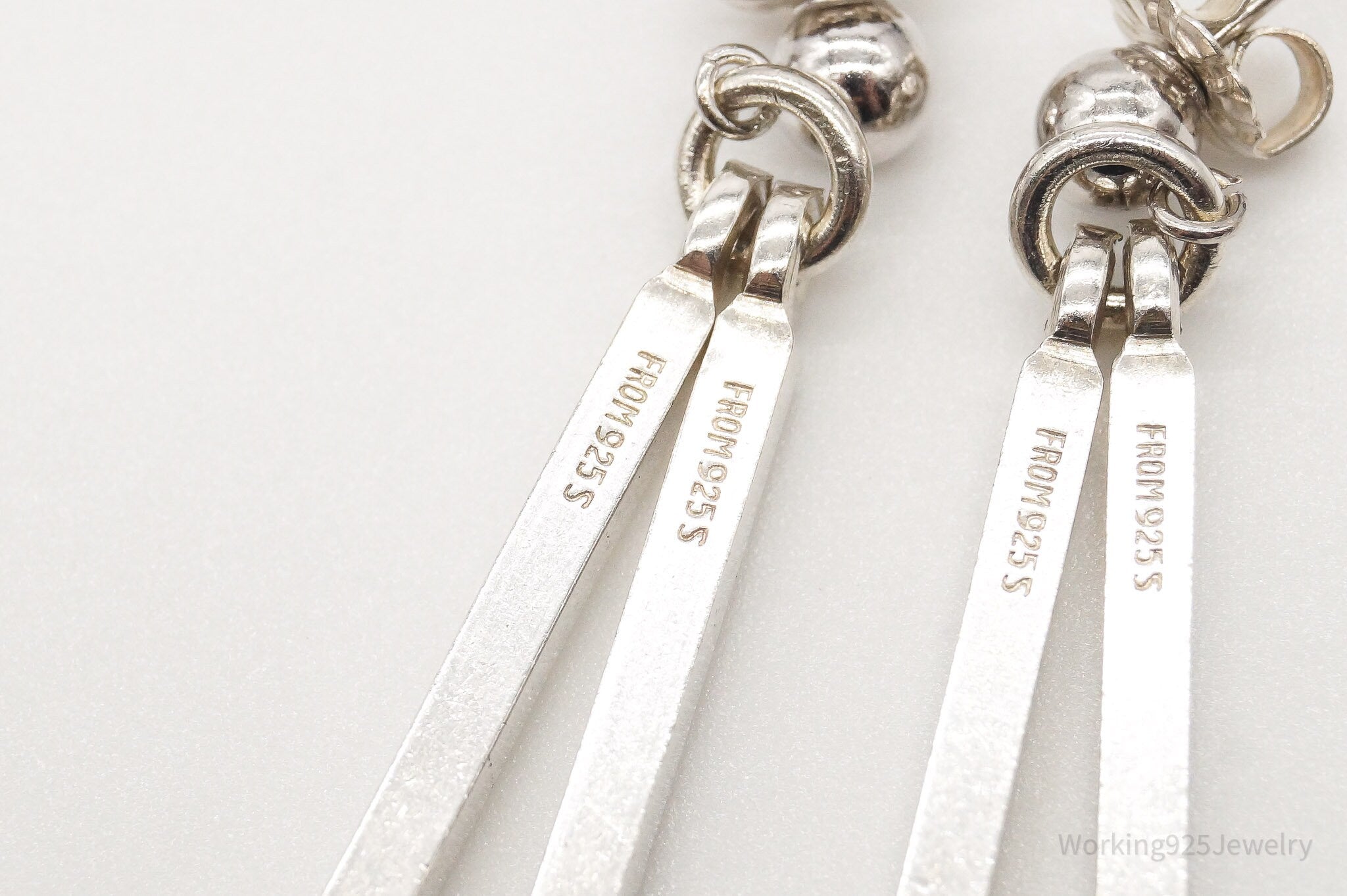 RARE Vintage Denmark Modernist Nils Erik Sterling Silver Earrings