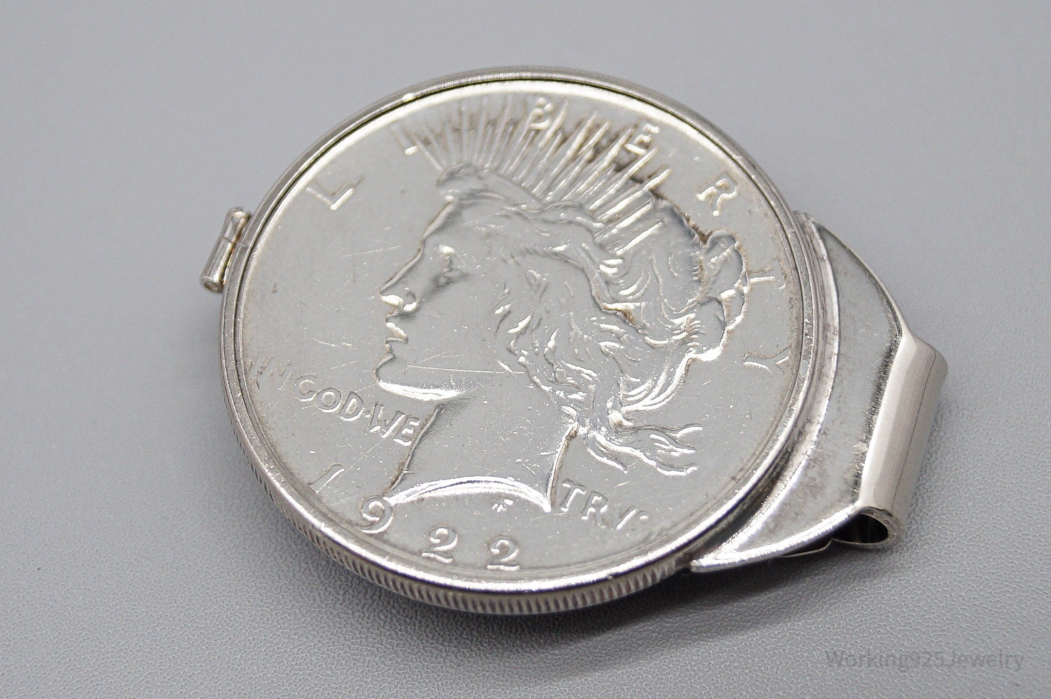Antique 1922 Peace Silver Dollar Coin Sterling Silver Money Clip