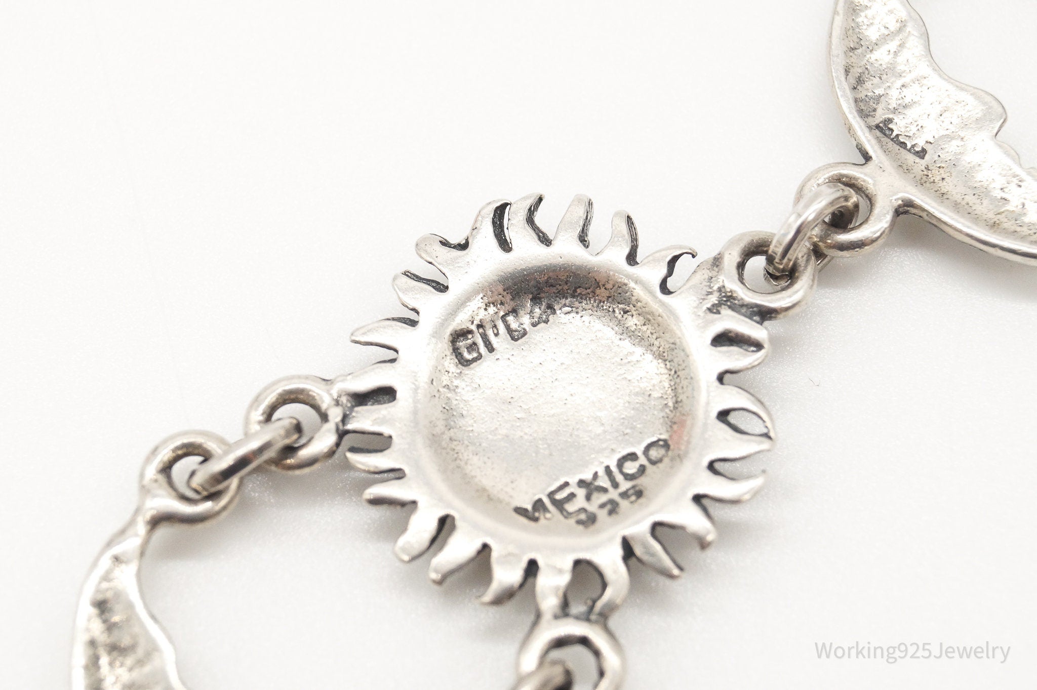 Vintage Mexico Sun & Moon Sterling Silver Bracelet