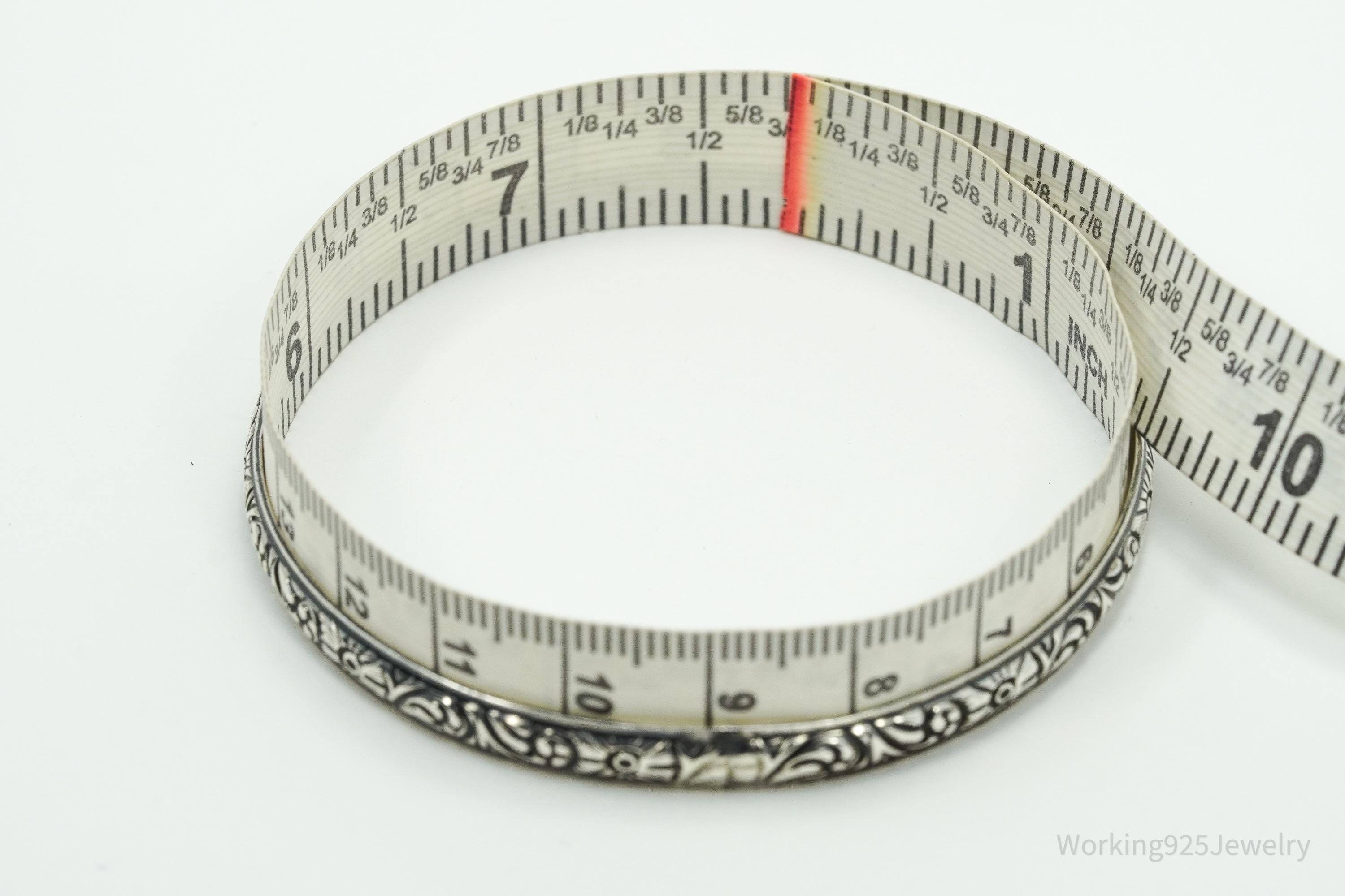 Antique Designer Danecraft Art Deco Pattern Sterling Silver Bracelet 7.75