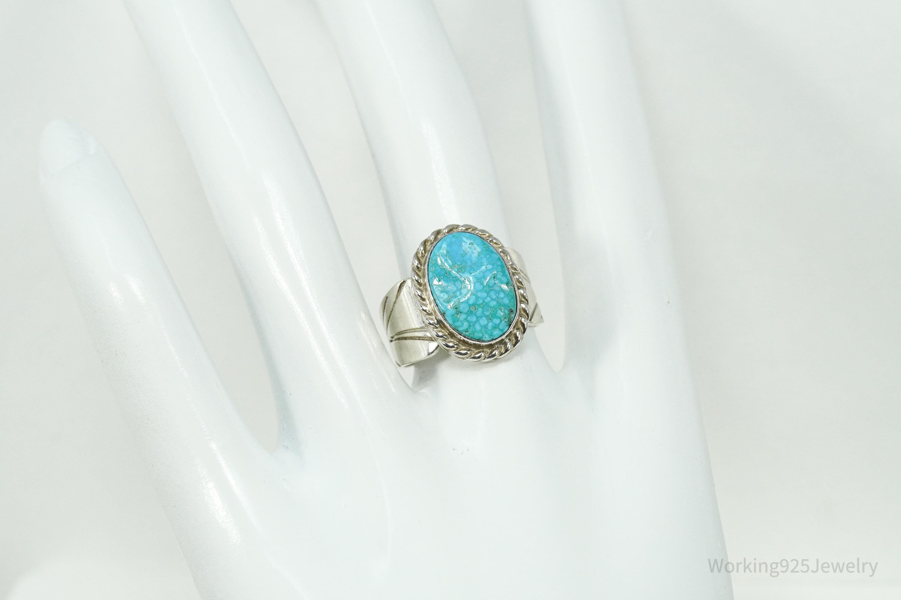 Vintage Desert Rose Trading Co Turquoise Sterling Silver Ring Size 7.25