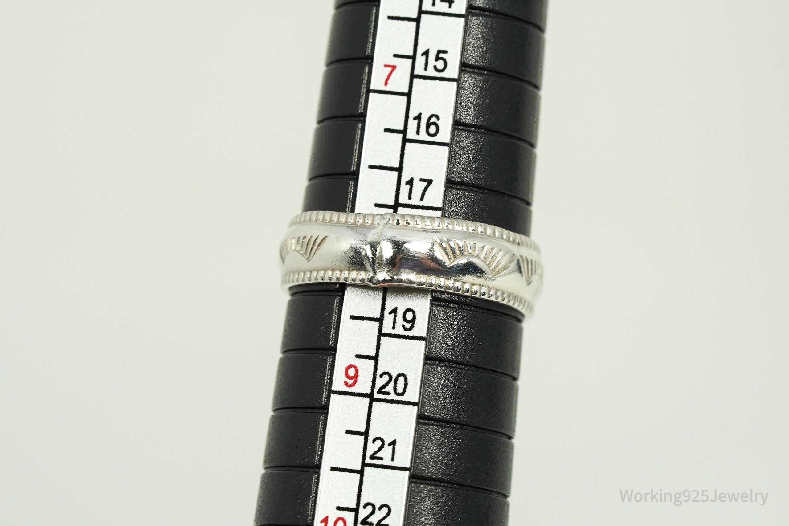 Vintage Native American Sterling Silver Band Ring Size 8.25