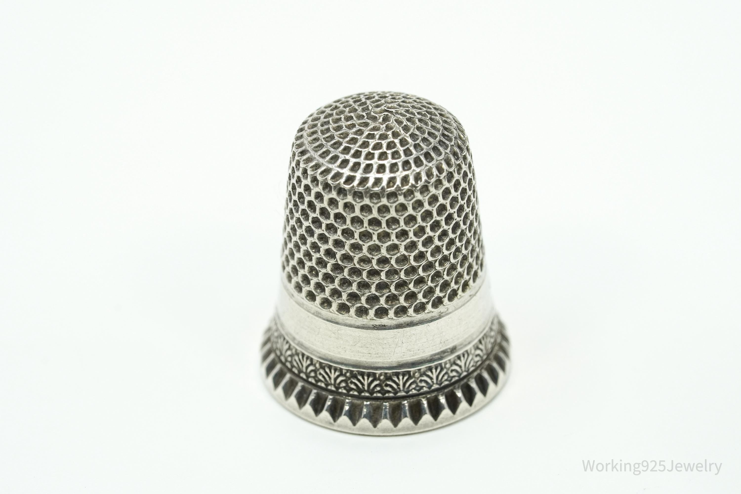 Antique Dome Sterling Silver Thimble Size 4