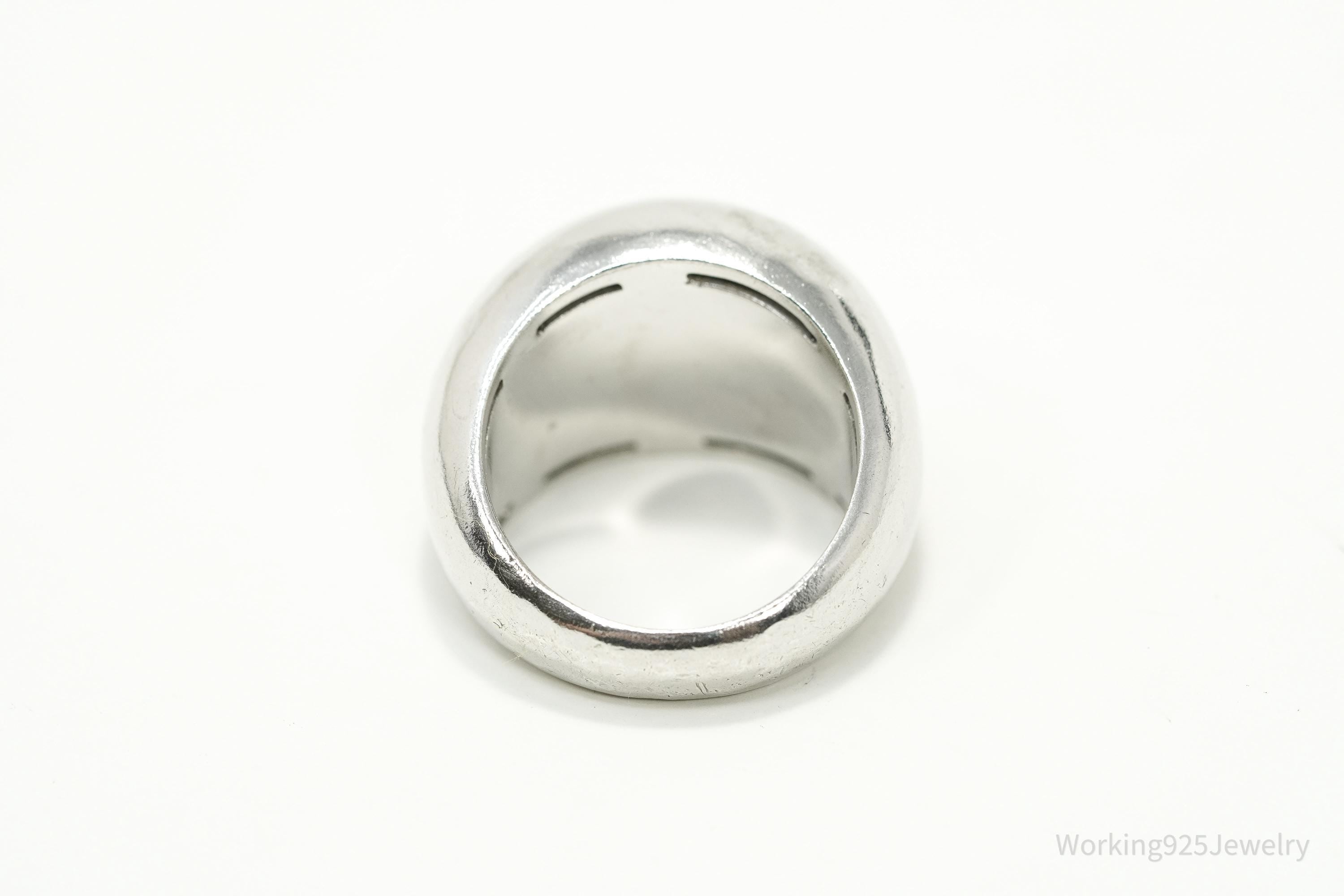 Vintage Designer Puffy Dome Style Sterling Silver Ring - Size 7