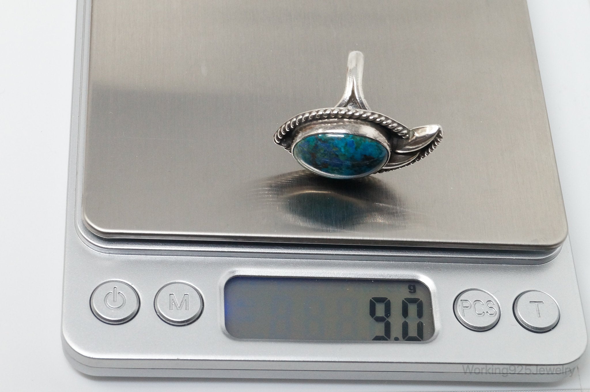 Vintage Plata Mexico Turquoise Southwestern Sterling Silver Ring - Size 9