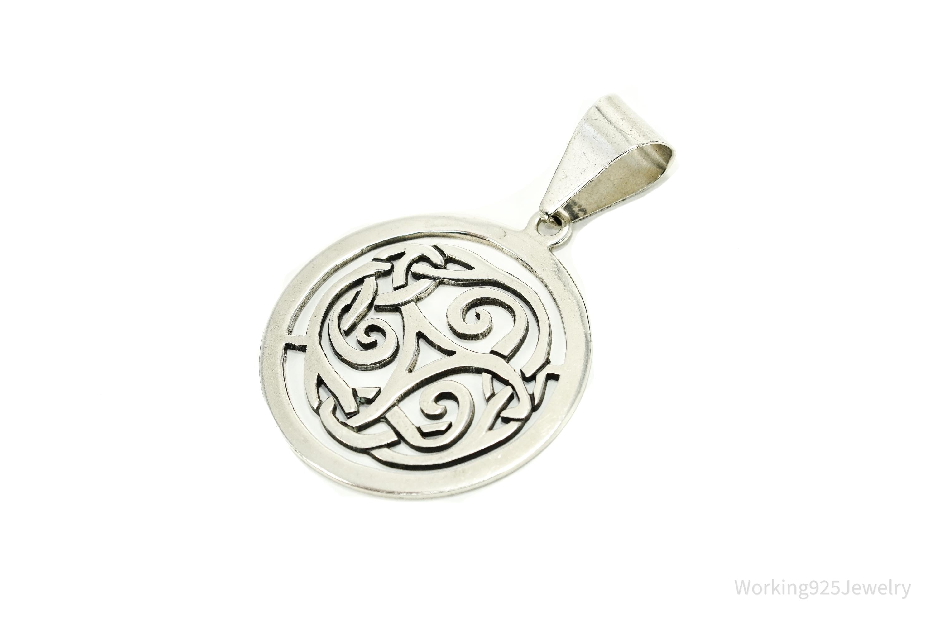 Vintage Retired Silpada Large Celtic Triskele Knot Sterling Silver Pendant