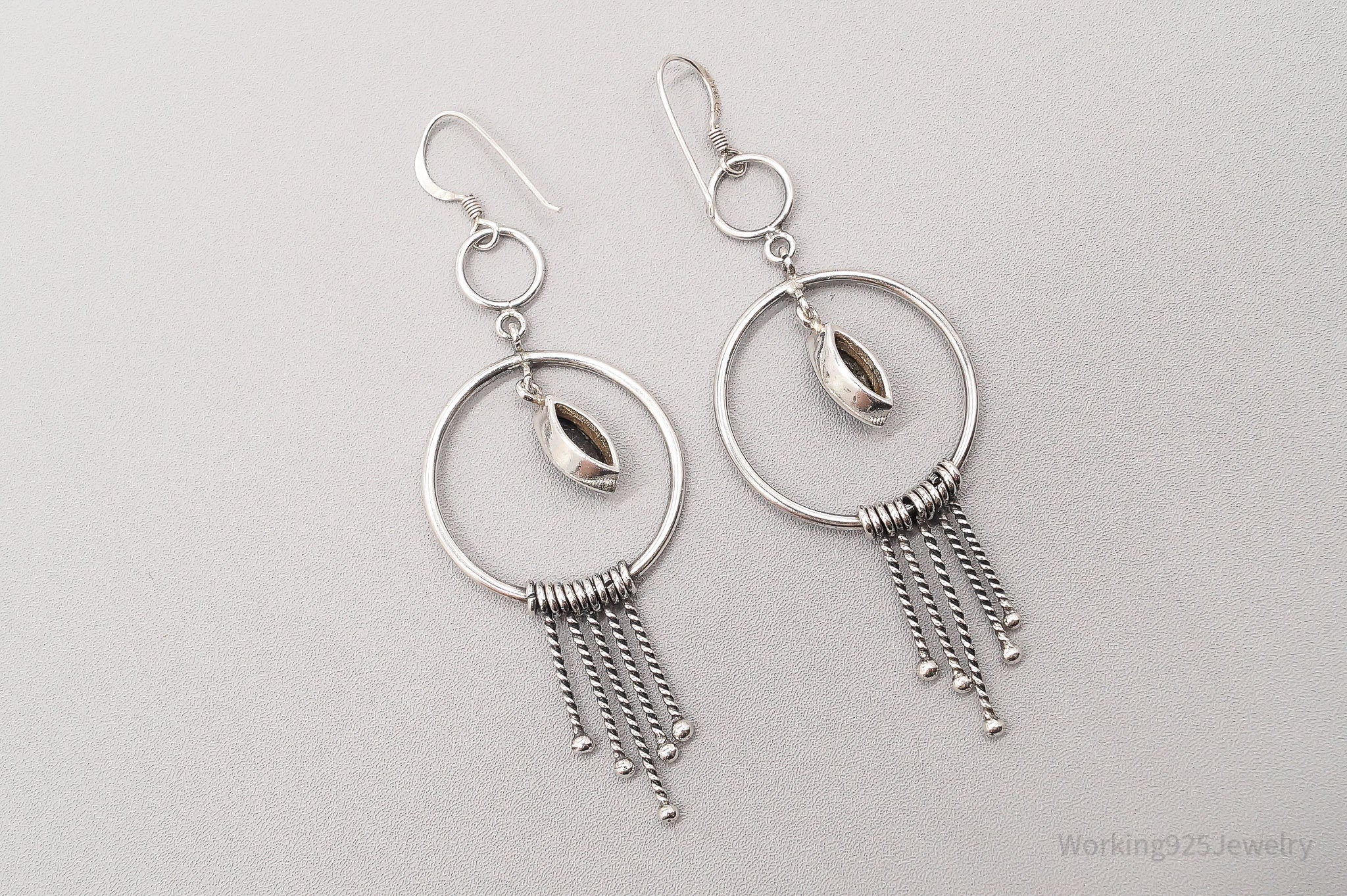 Vintage Black Onyx Sterling Silver Earrings