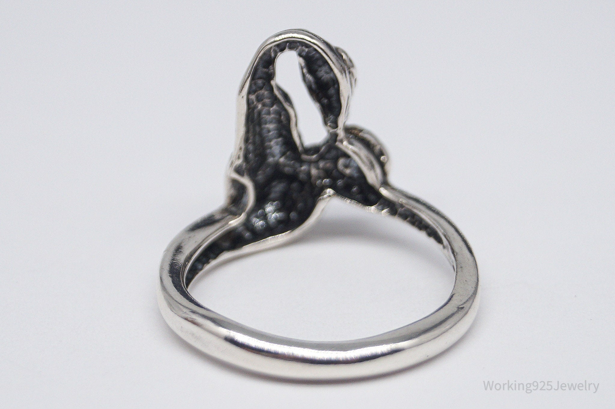 Vintage Wrapped Snake Turquoise Sterling Silver Ring - Size 9.75