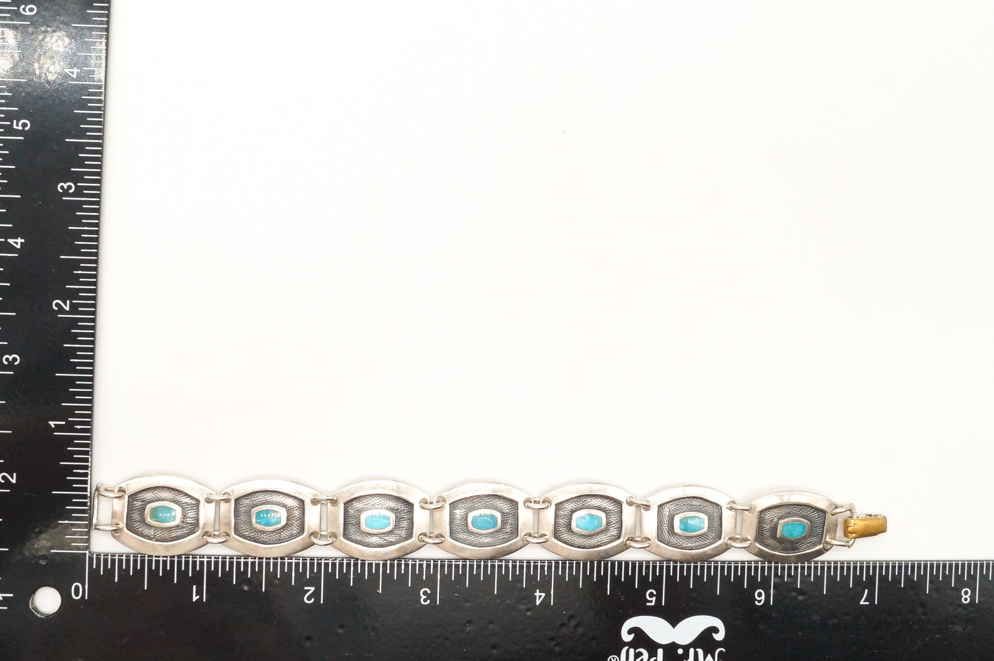 Vintage Native American Turquoise Silver Bracelet