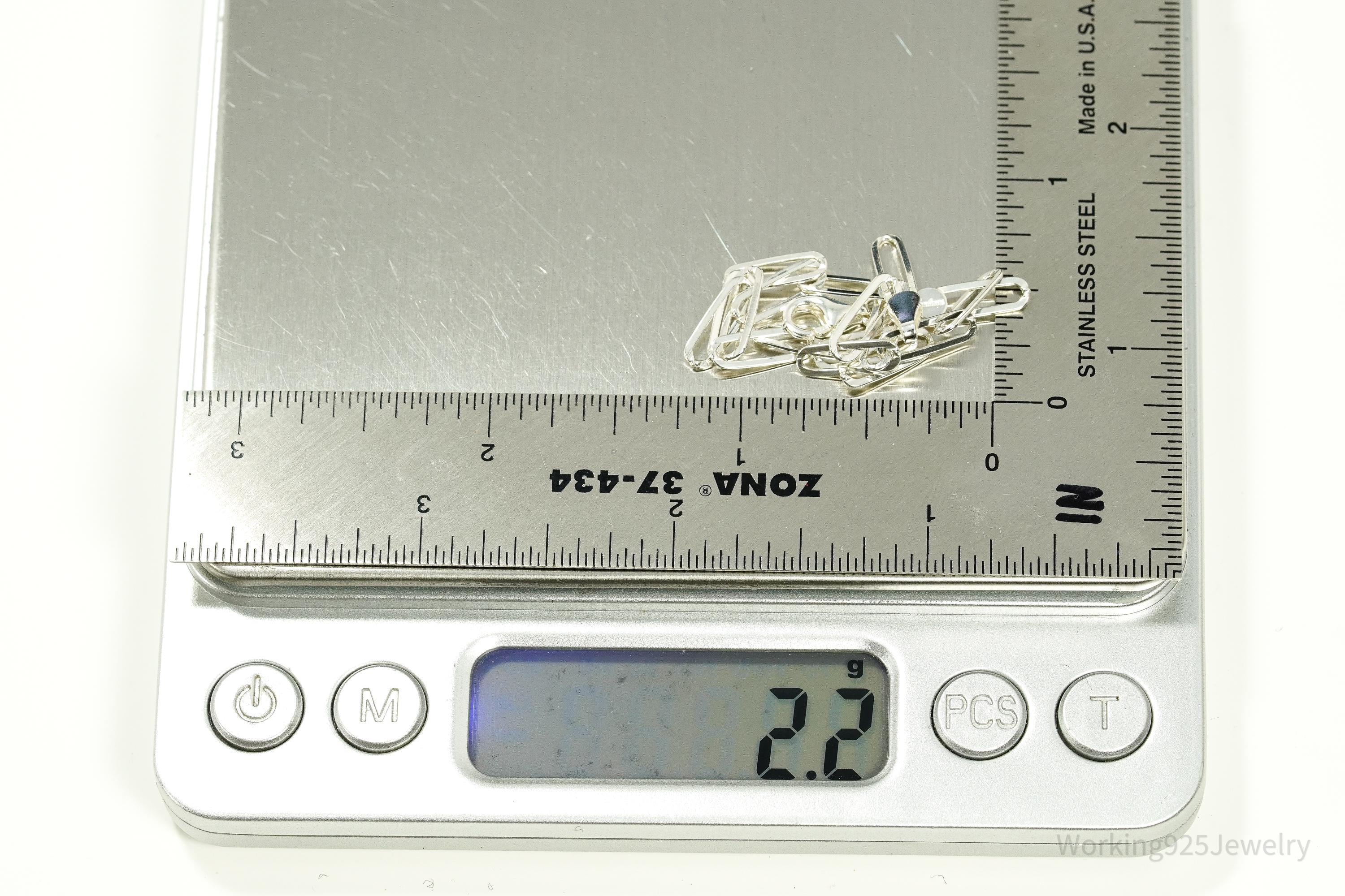 Vintage Italian Dyaderma Chain Link Sterling Silver Bracelet - 7"