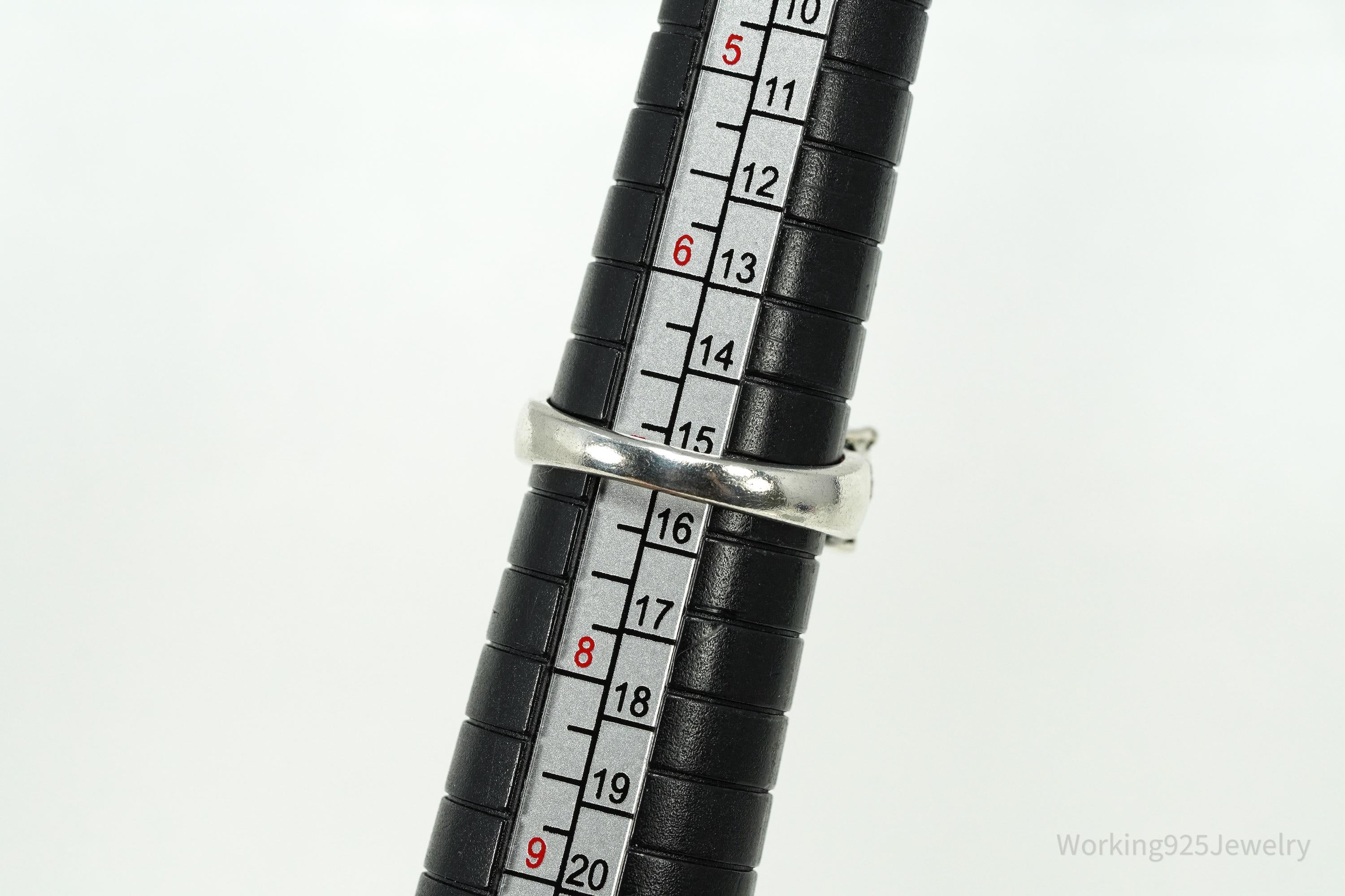 Vintage Garnet Sterling Silver Ring Size 7