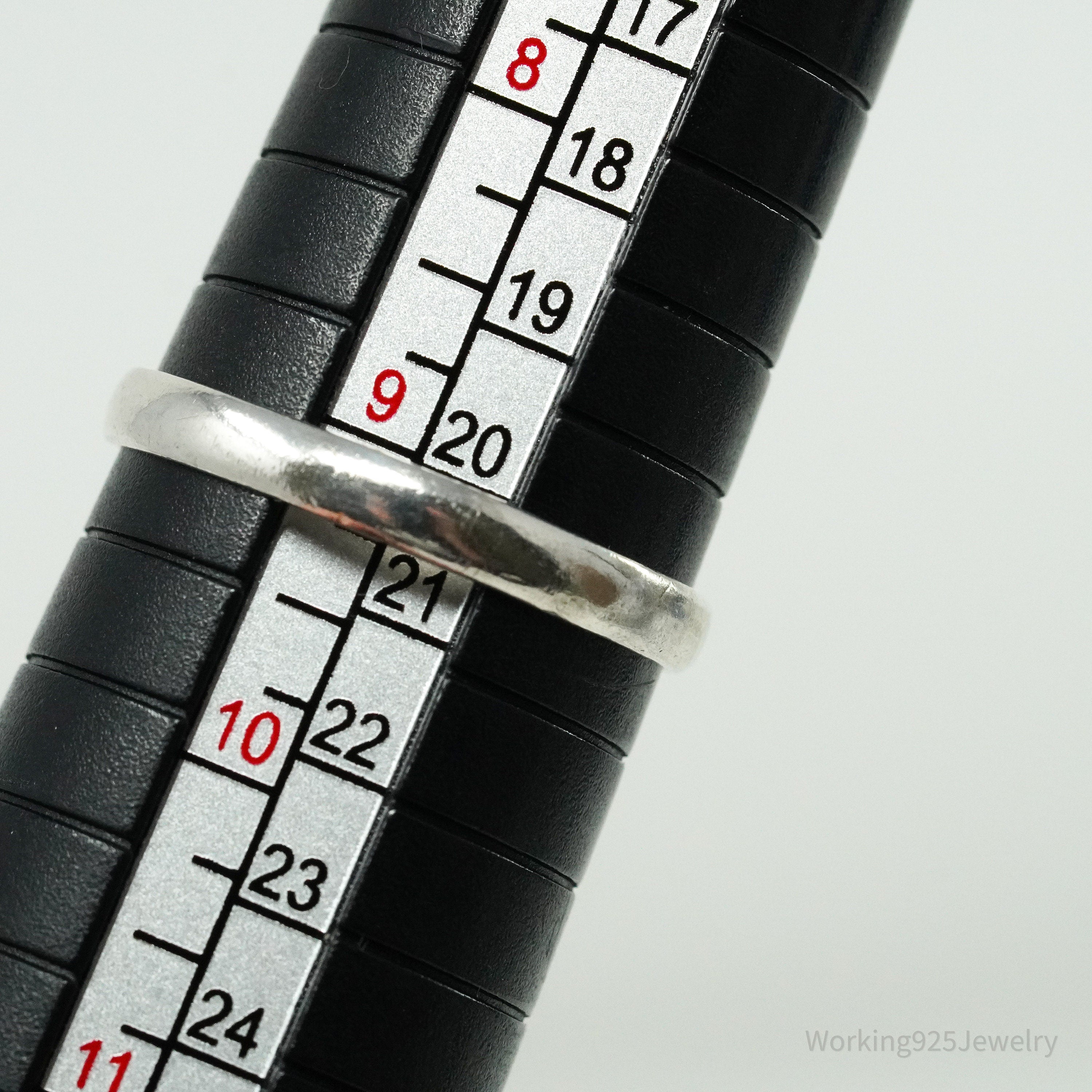 Vintage Black Onyx Sterling Silver Ring - Size 9.25