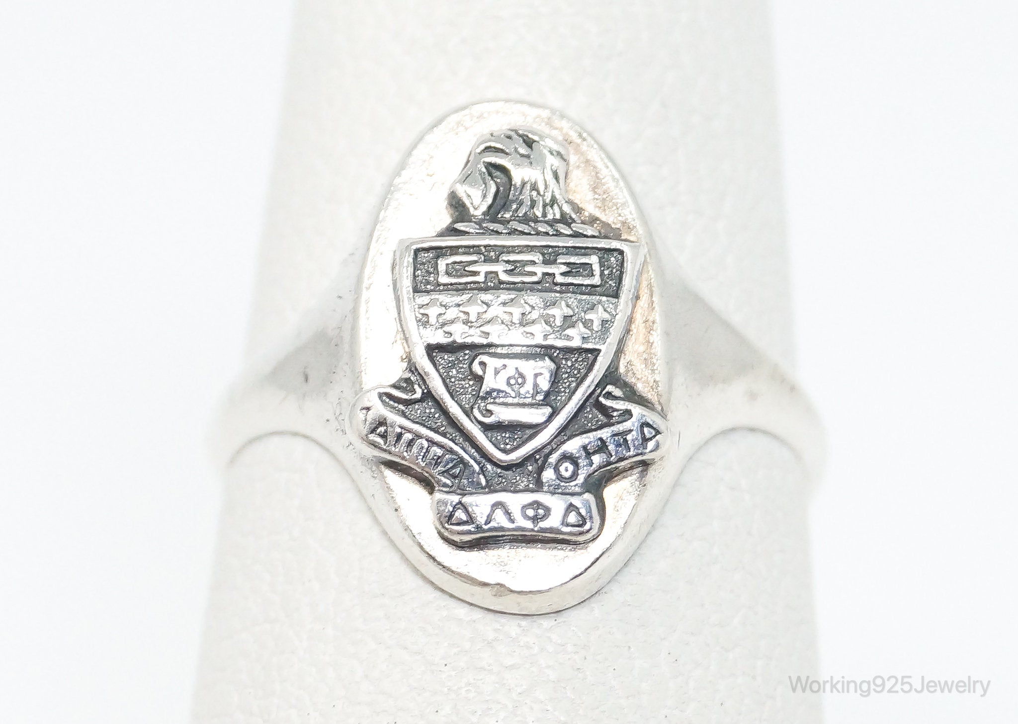 Vintage Rare College Ring Sterling Silver - Size 4