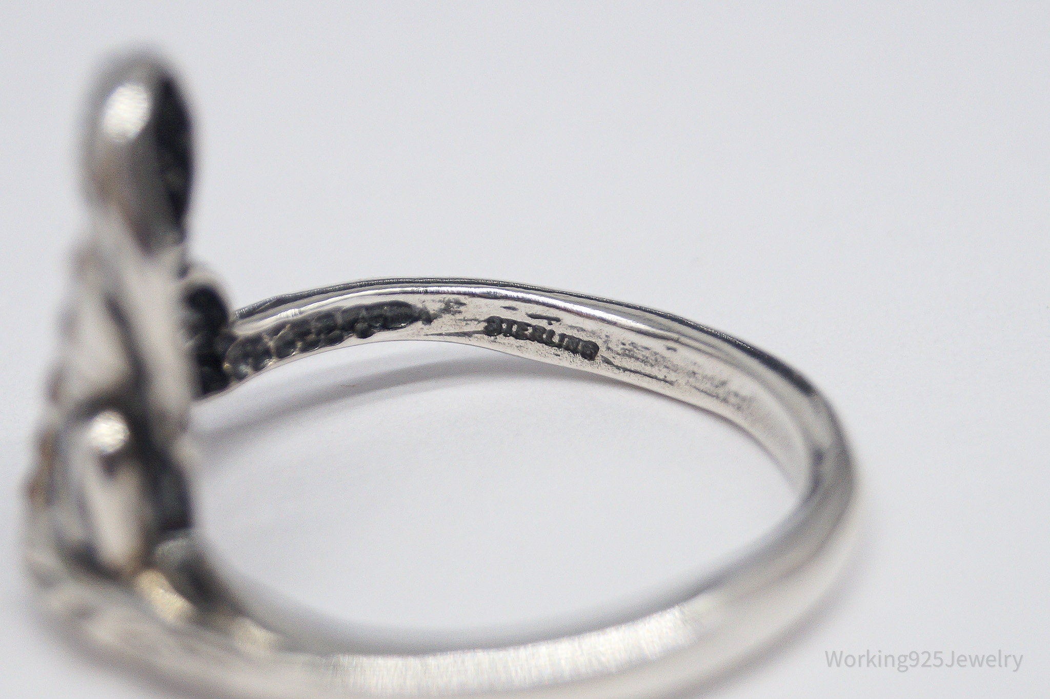 Vintage Wrapped Snake Turquoise Sterling Silver Ring - Size 9.75