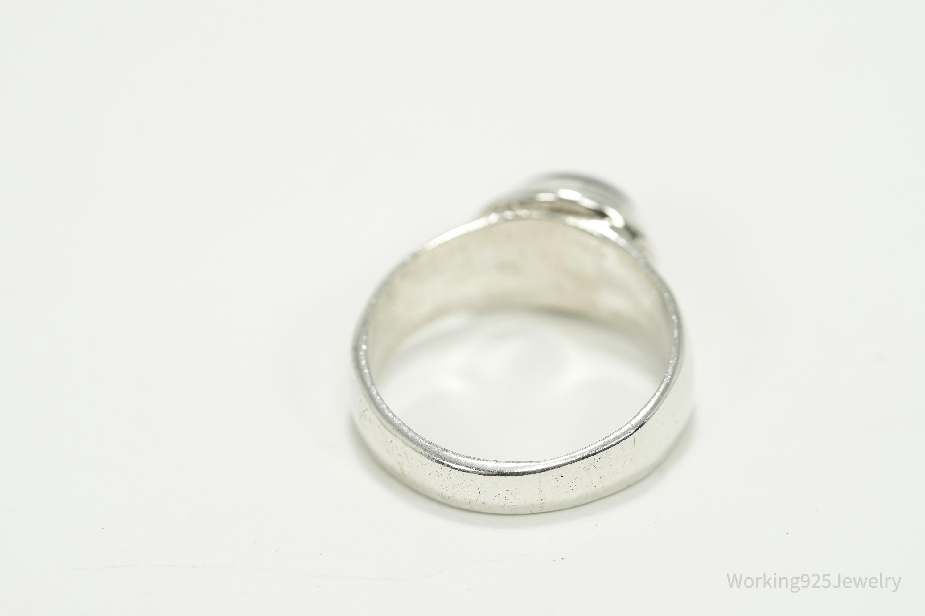 Vintage Tourmaline Sterling Silver Ring - Size 7.75