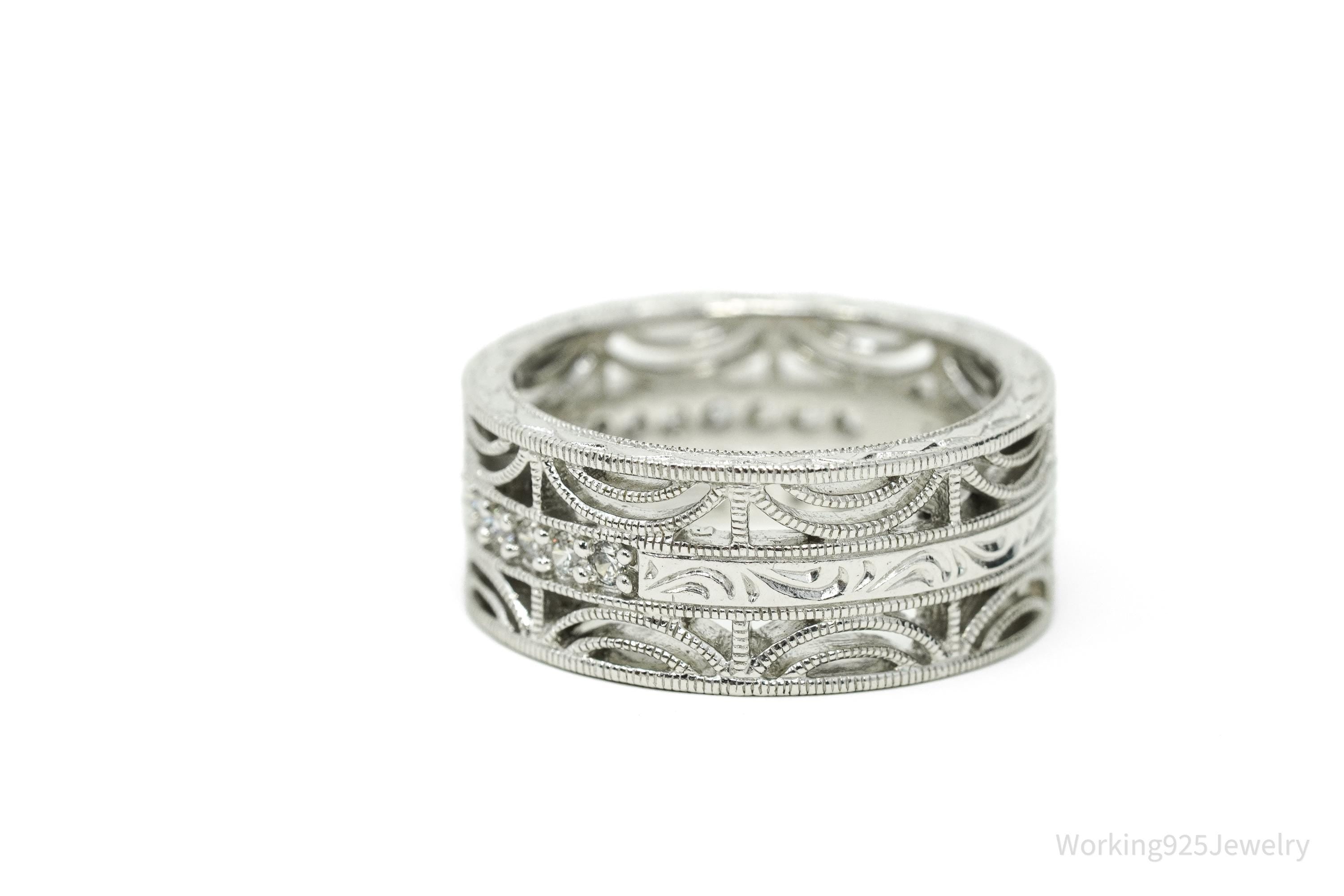 Designer TACORI Cubic Zirconia Sterling Silver Ring - Size 8