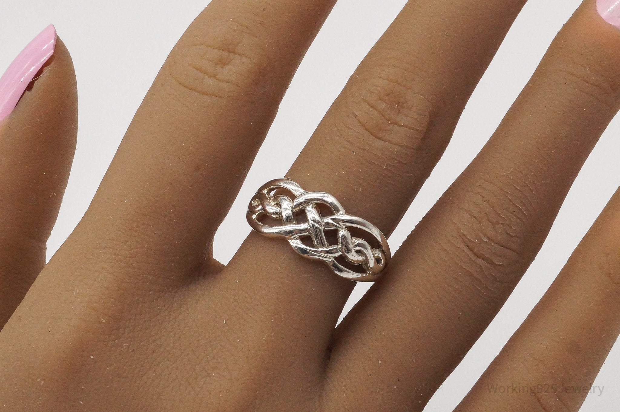 Vintage Celtic Knot Sterling Silver Ring - Size 8.5