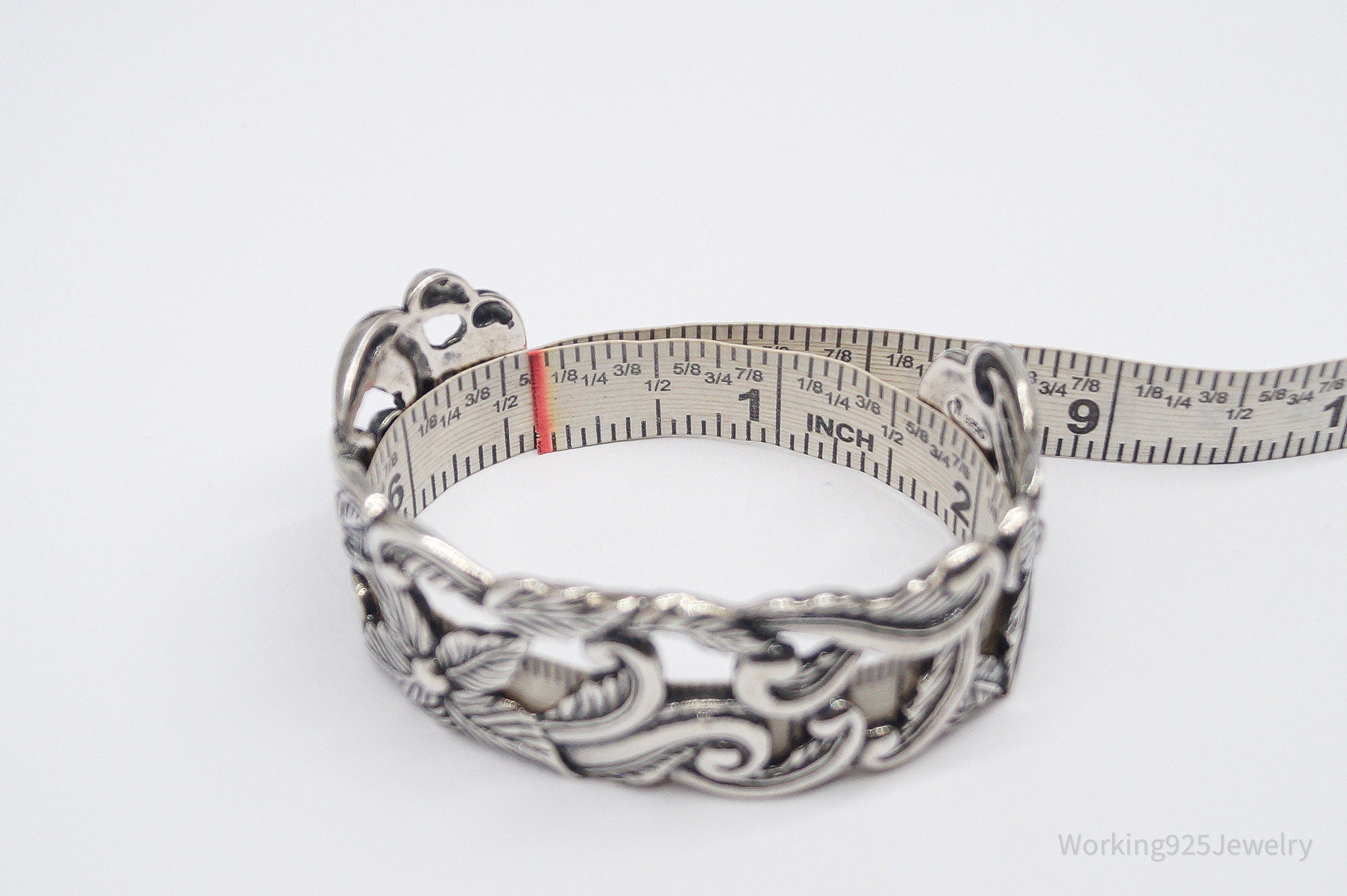 Vintage Native Designer Carolyn Pollack Relios Sterling Silver Cuff Bracelet