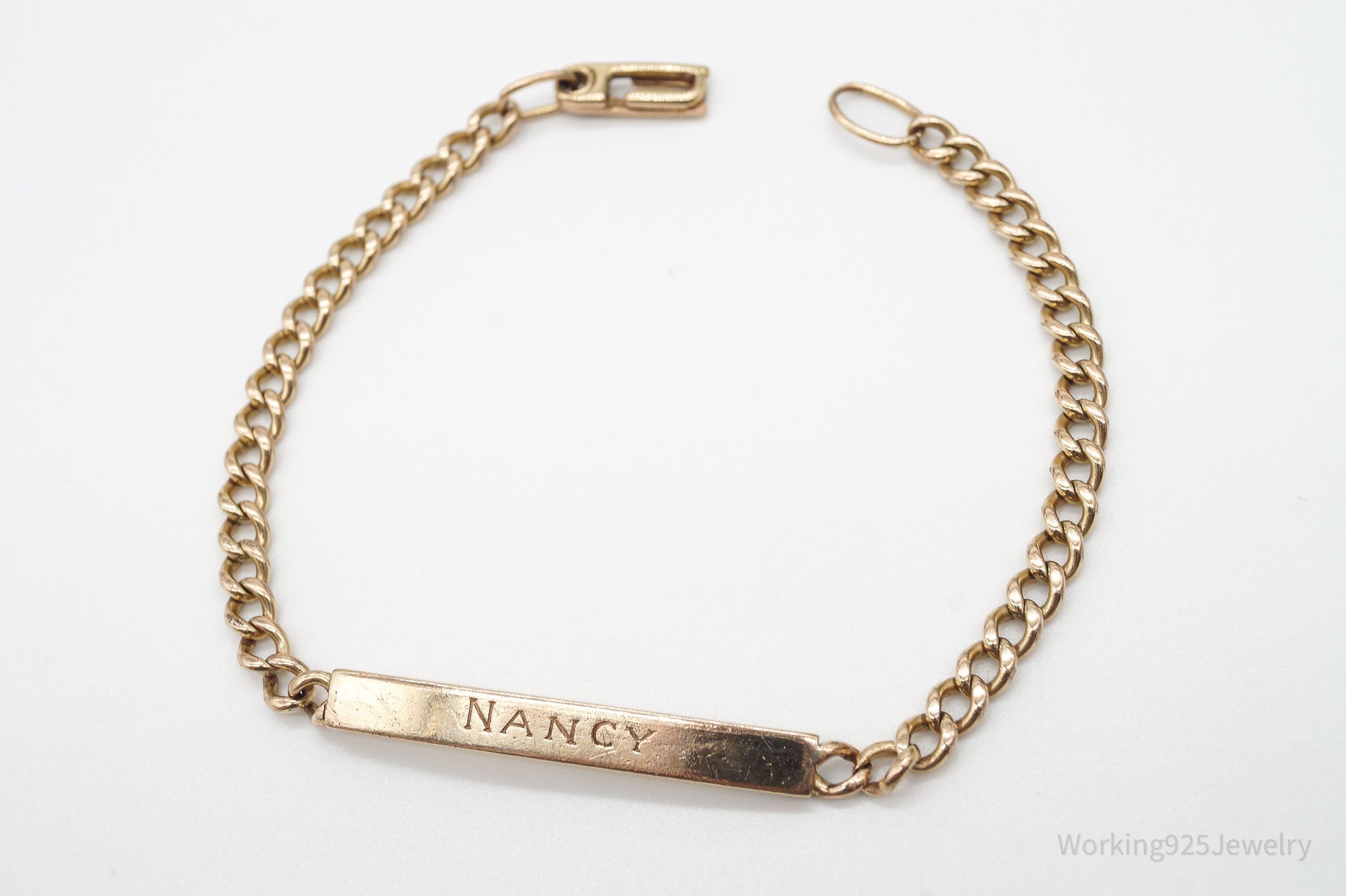 Vintage 1940s "NANCY" 1/20 12K Gold Filled Chain Bracelet