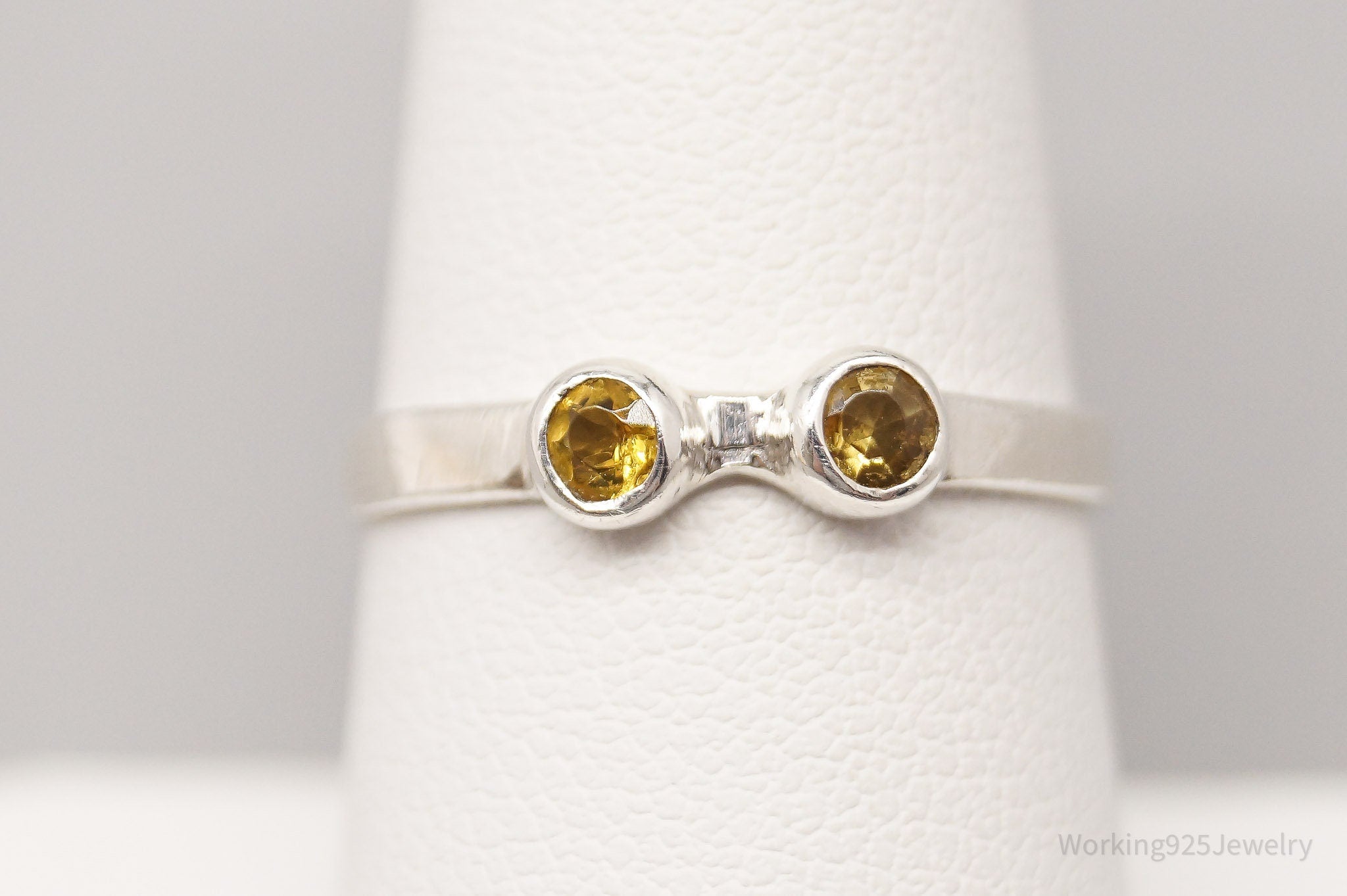 Vintage Citrine Sterling Silver Ring - Size 8