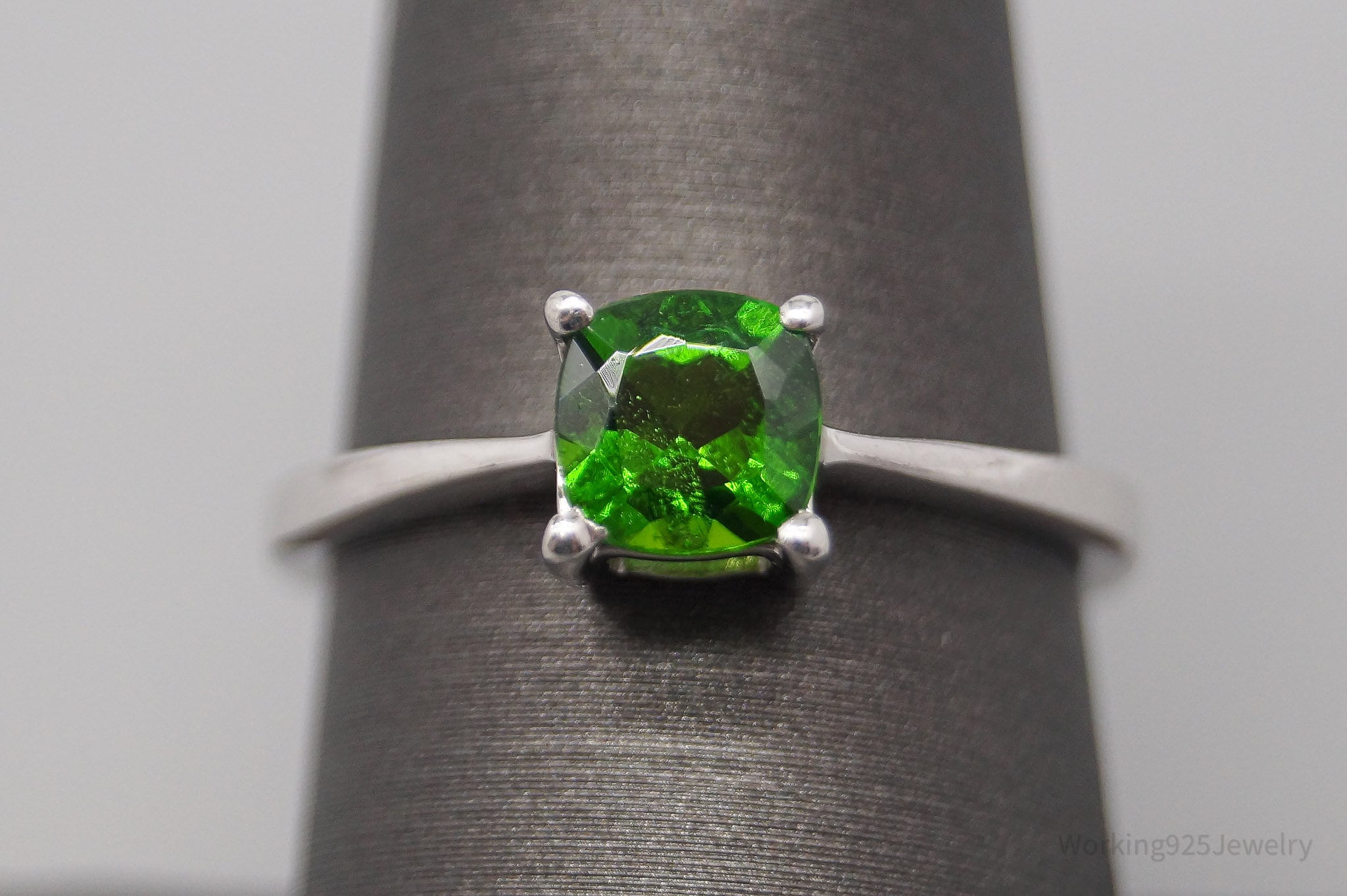 JTV TGGC Green Chrome Diopside Sterling Silver Ring - Size 8